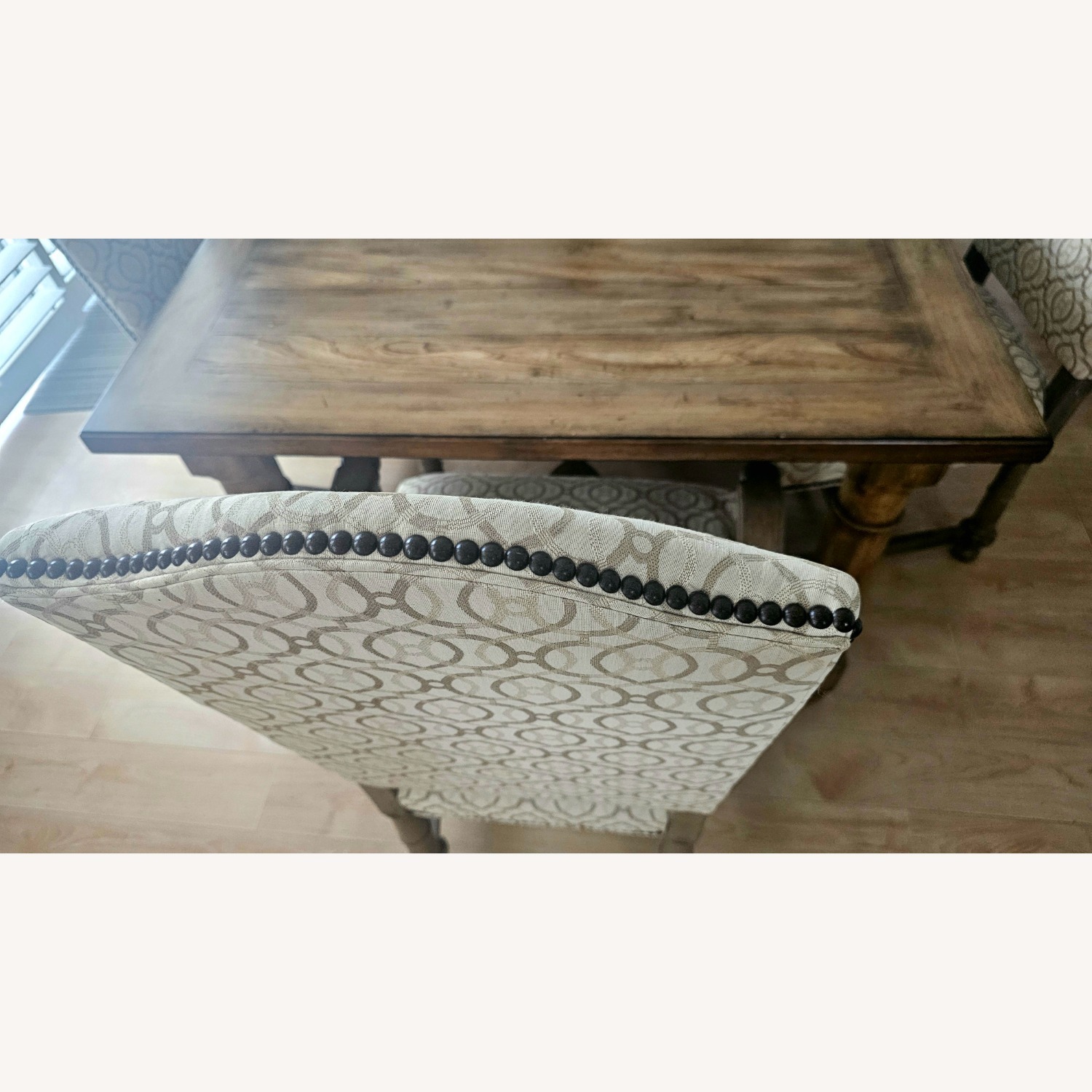 Ethan Allen Dining Table & Uphostered Chairs - image-8