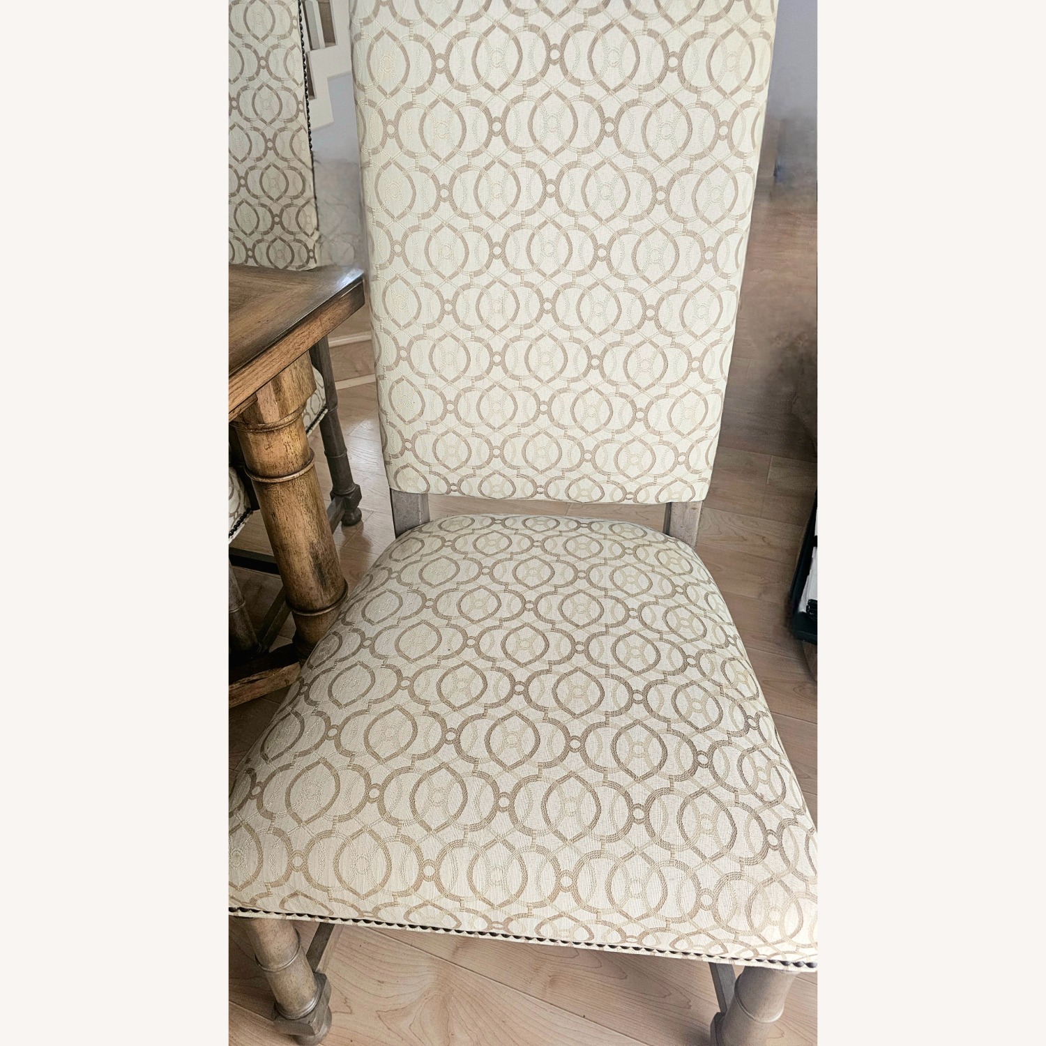 Ethan Allen Dining Table & Uphostered Chairs - image-10