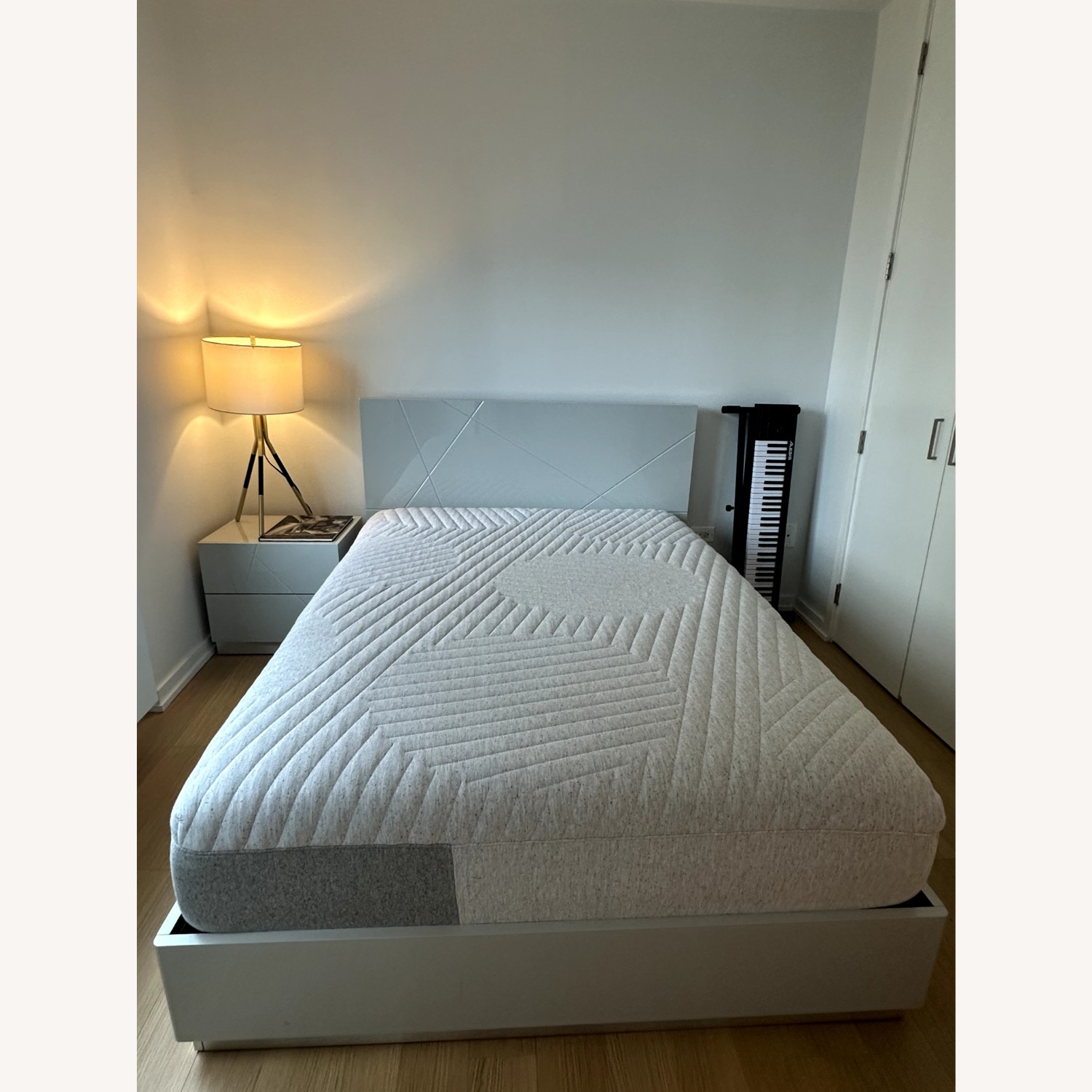 Naples Grey Bed Platform Bed Frame (Full Size) - image-1