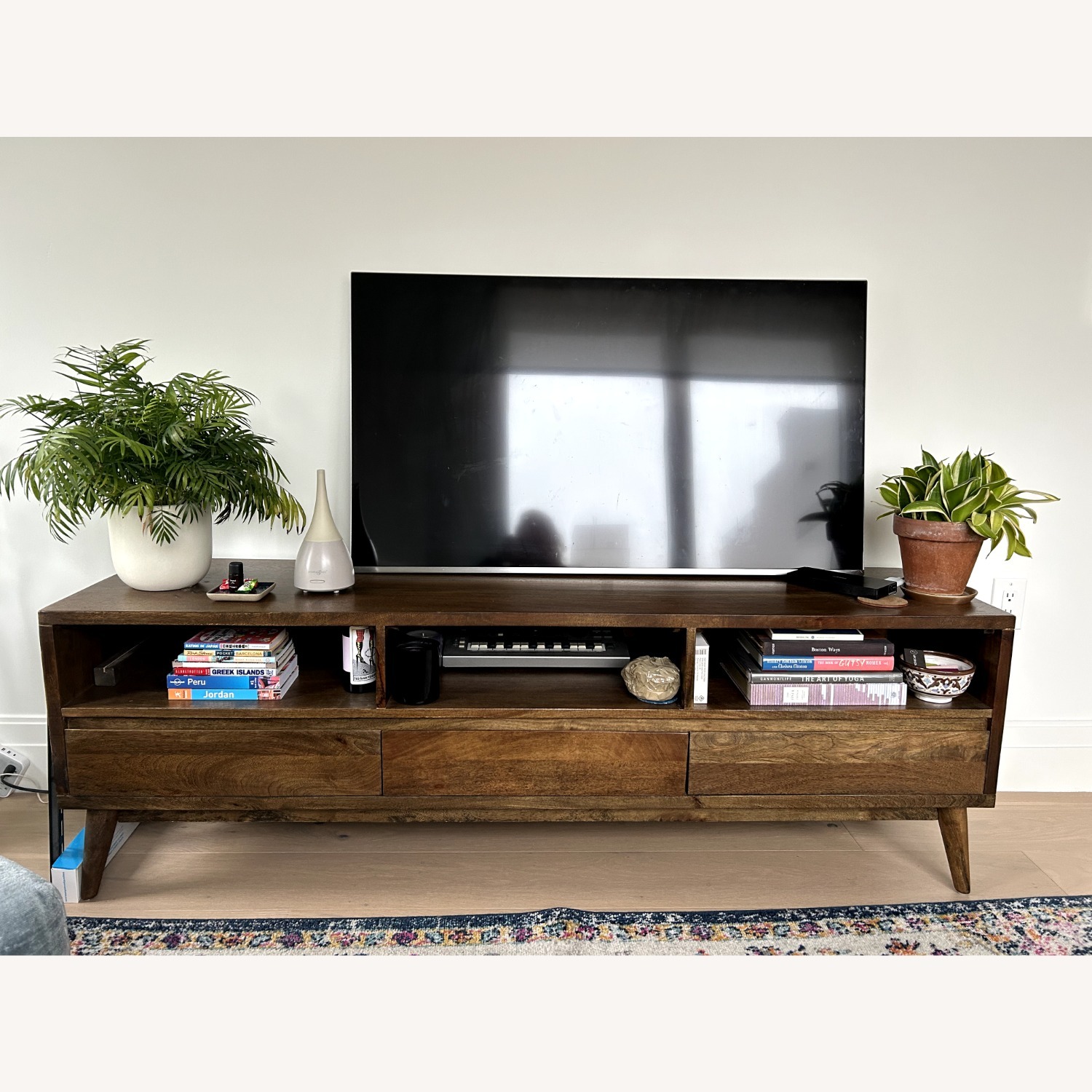 Home Depot Conrad Antique Media Stand - image-1