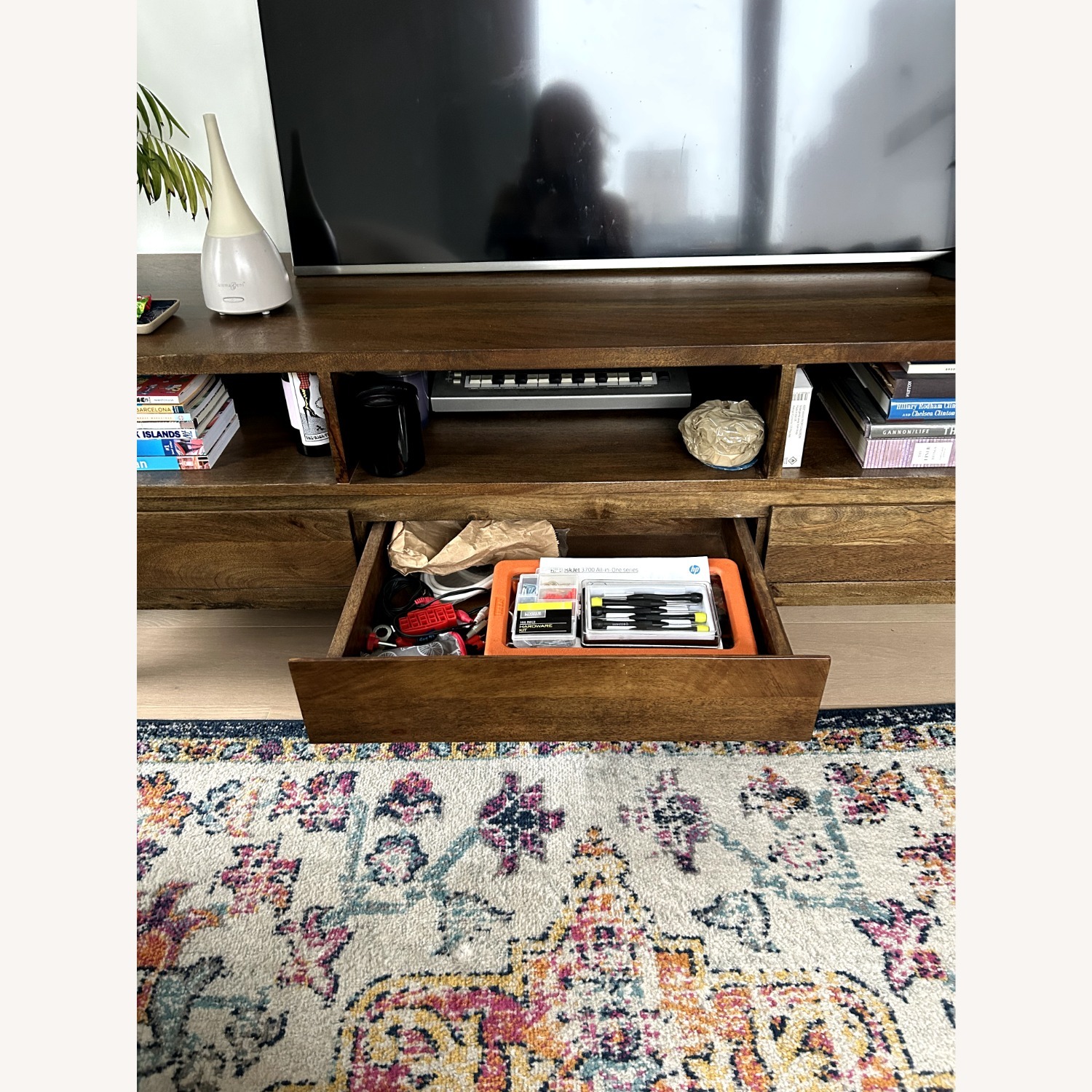 Home Depot Conrad Antique Media Stand - image-3