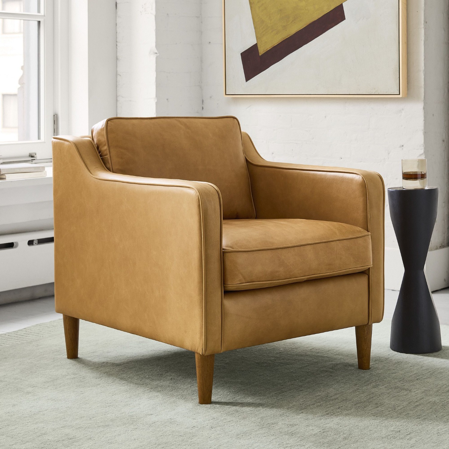 West Elm Hamilton Leather Chair - image-4