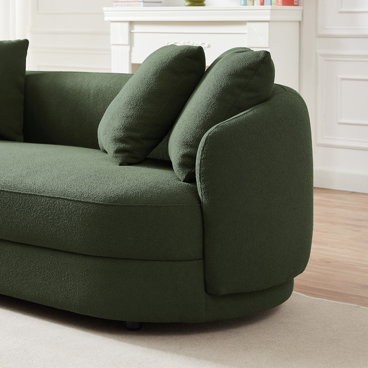 Perth Olive Green Boucle Sofa - image-2
