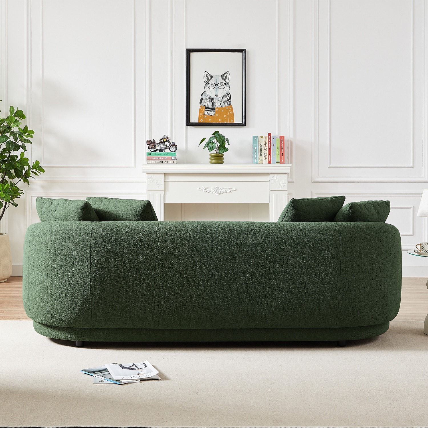 Perth Olive Green Boucle Sofa - image-3