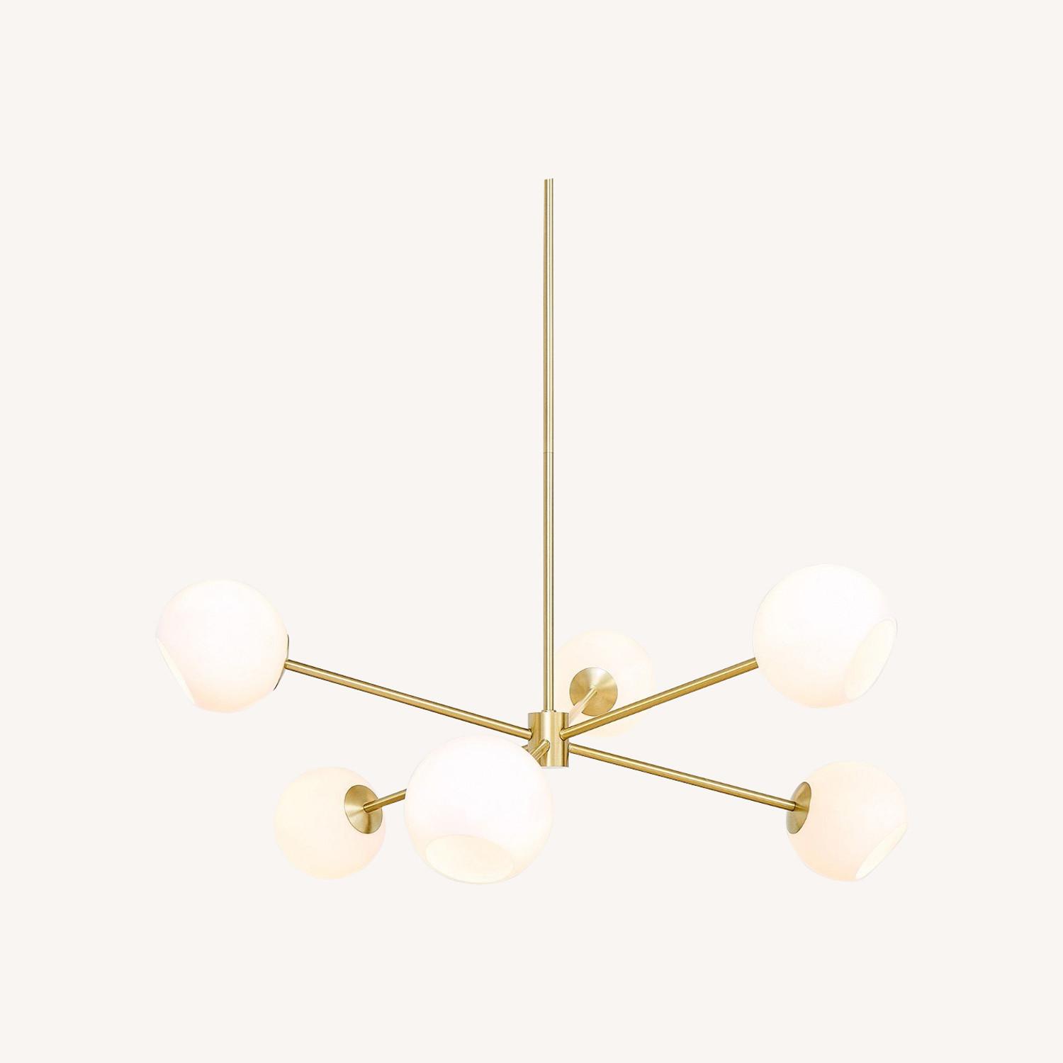 West Elm Staggered Glass 6-Light Chandelier (37") - image-0