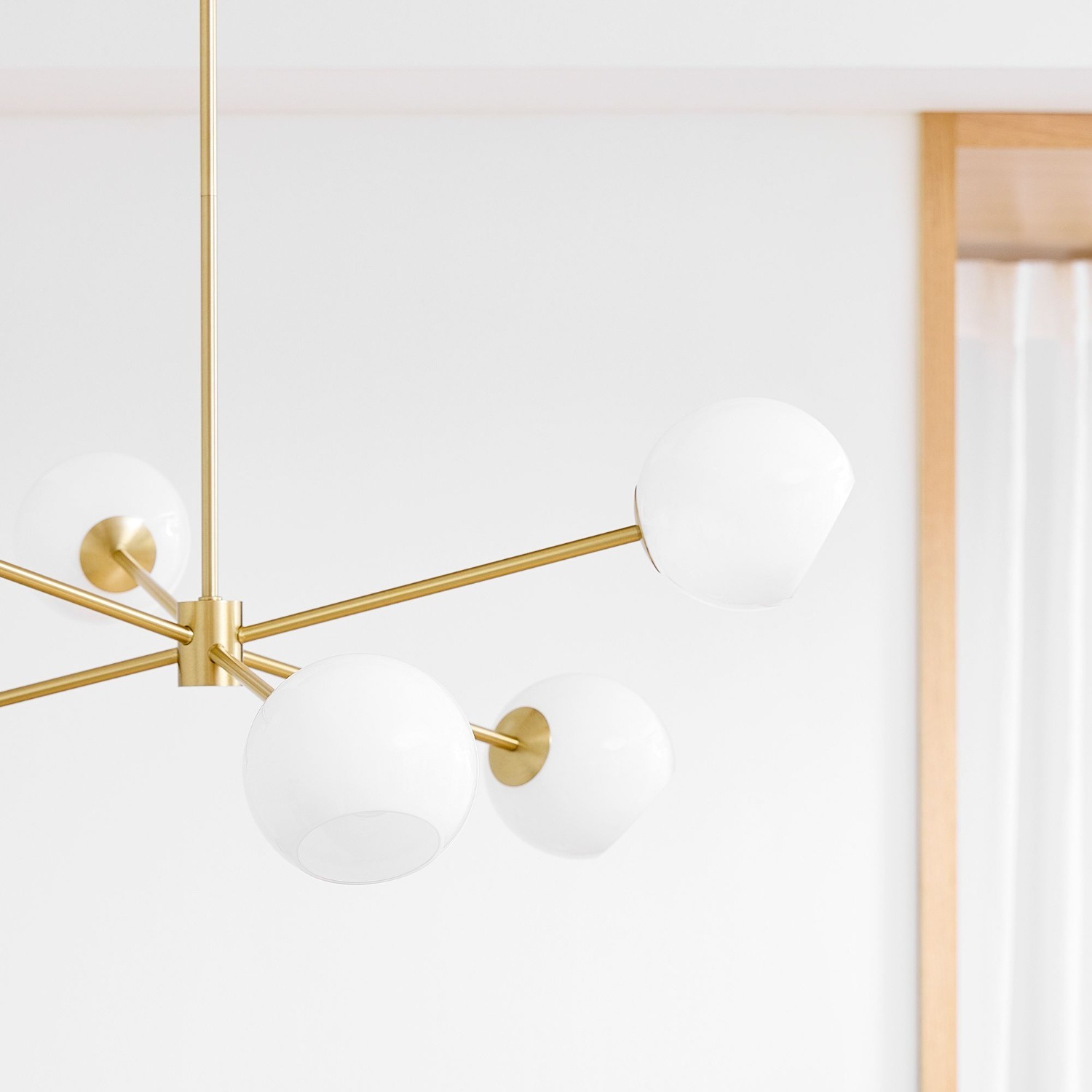 West Elm Staggered Glass 6-Light Chandelier (37") - image-1