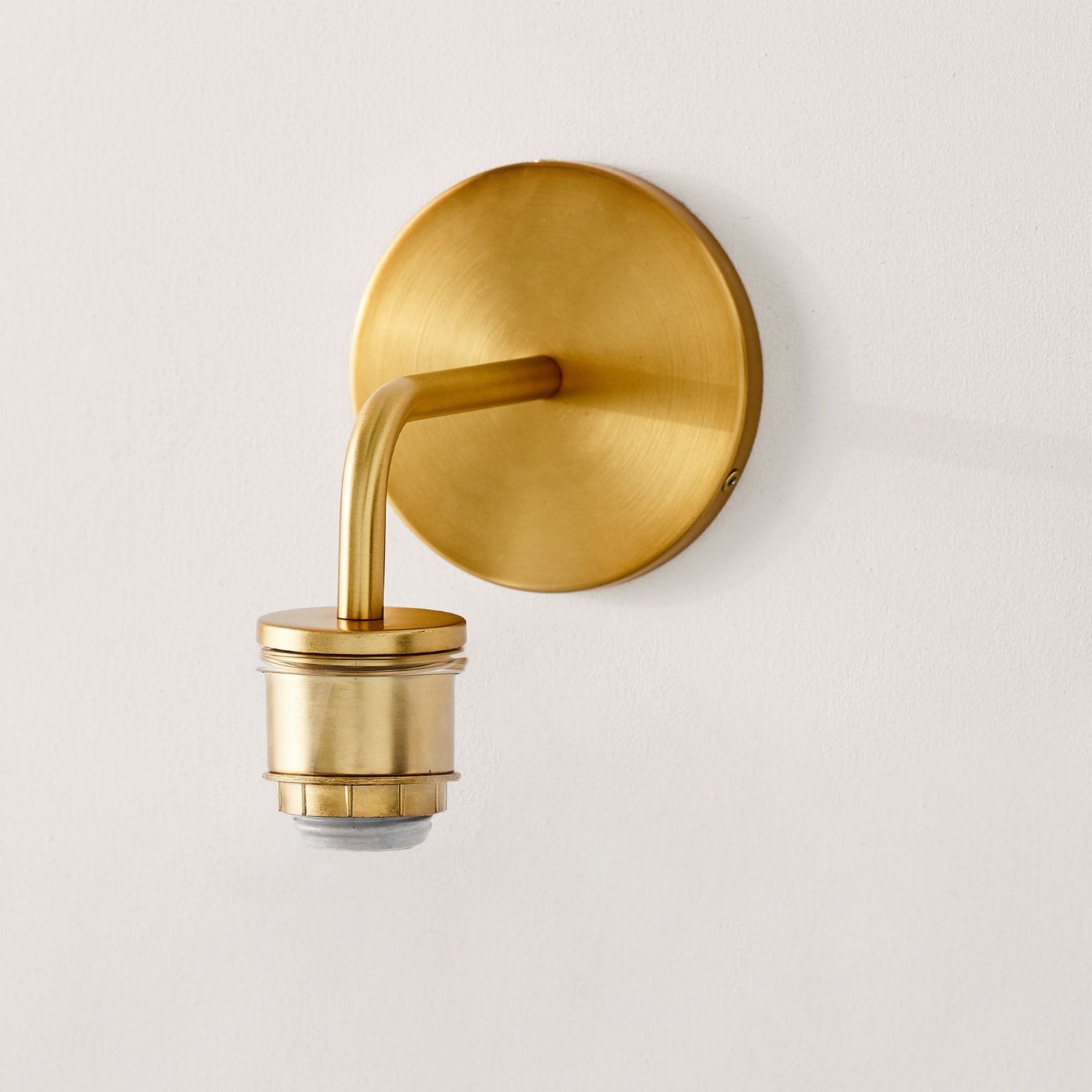 West Elm Sculptural Glass Sconce Base Antique Brass - image-3