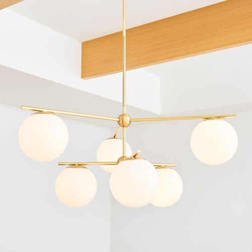Used West Elm Sphere & Stem 6-Light Chandelier (36") for sale on AptDeco