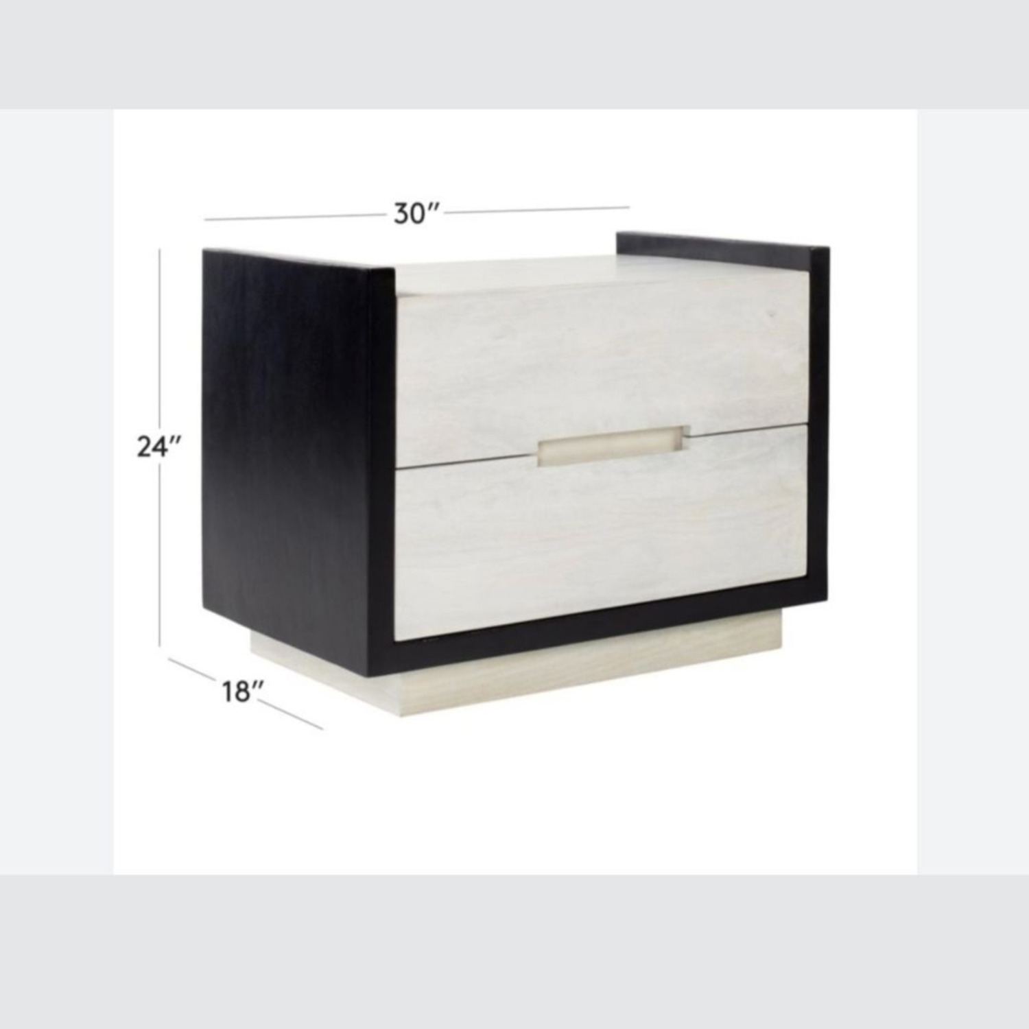 Beaufort 2-Drawer Whitewashed Wood Nightstand - image-3