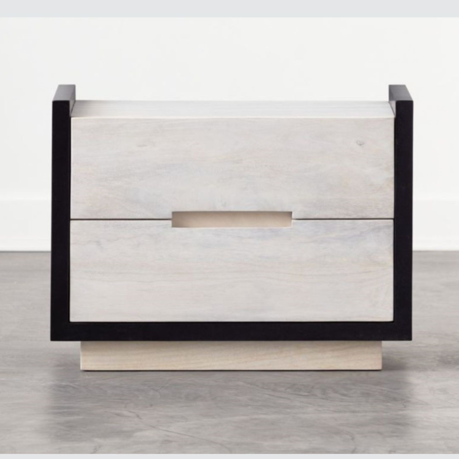 Beaufort 2-Drawer Whitewashed Wood Nightstand - image-1