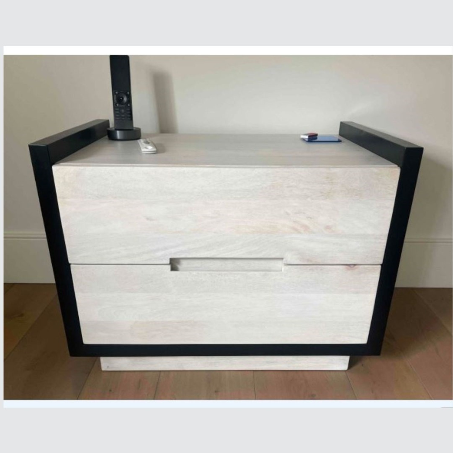 Beaufort 2-Drawer Whitewashed Wood Nightstand - image-2