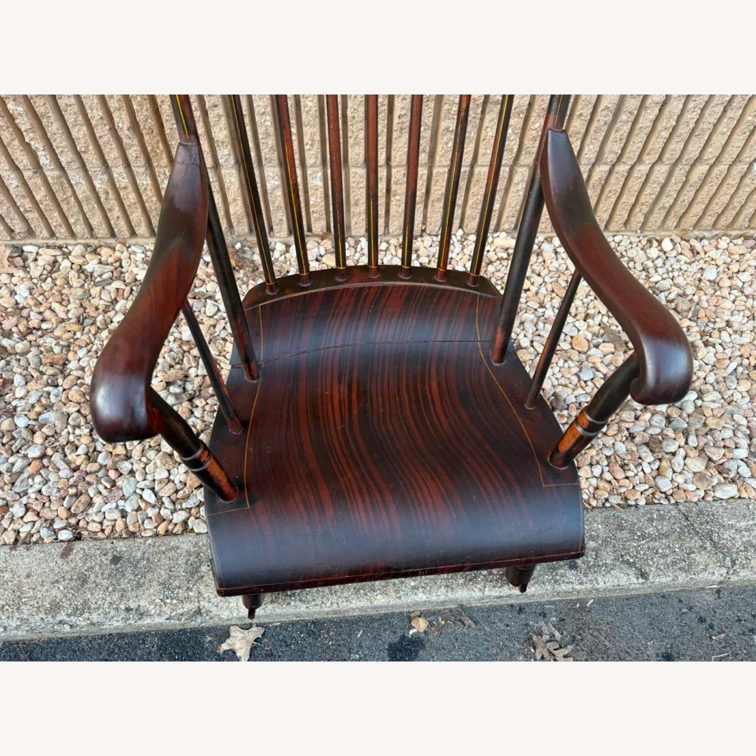 Antique Spindle Back  Stencil  Rocker Chair - image-3