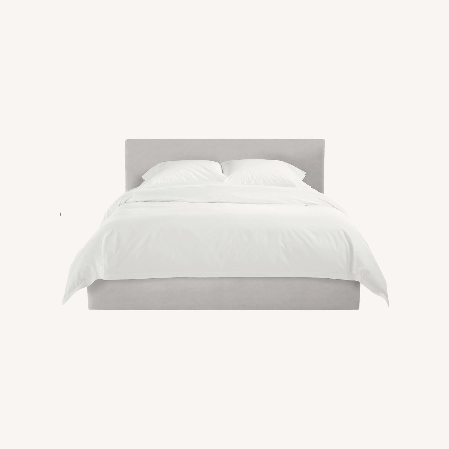 Room & Board Wyatt Gray Velvet Full Bed - image-0