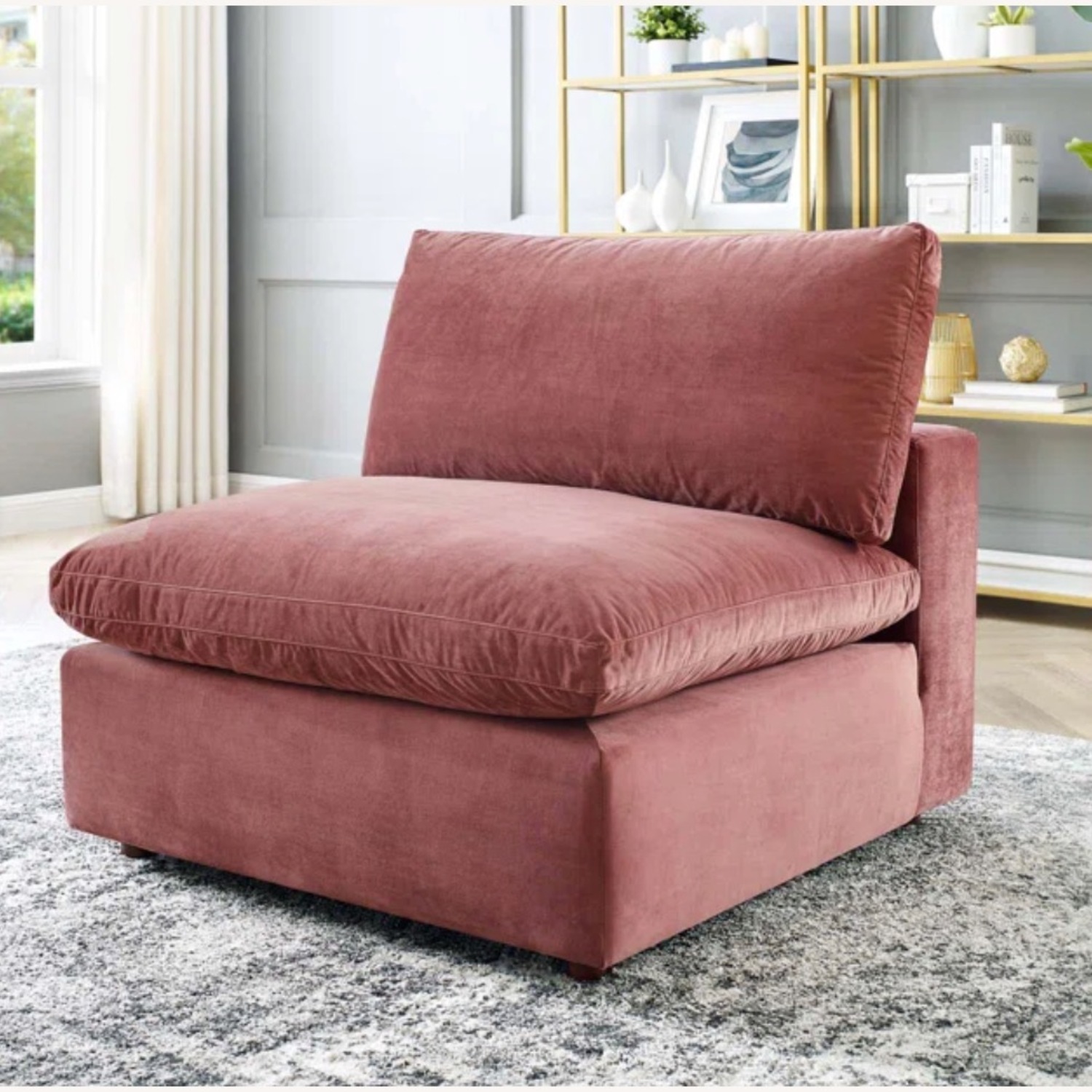 Cloud Modular Sofa-Pink Performance Velvet - image-3