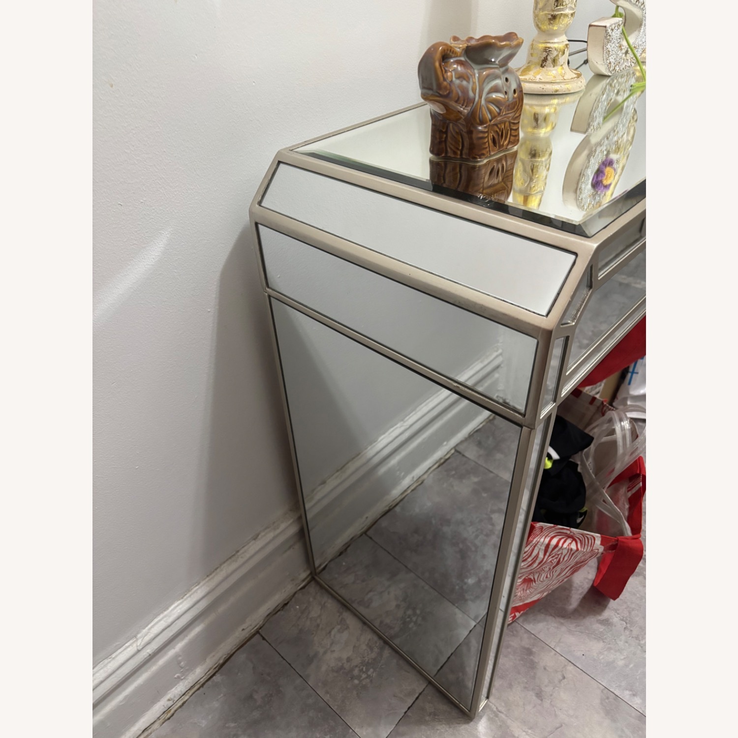 Silver Mirror Entryway/Console Table - image-2