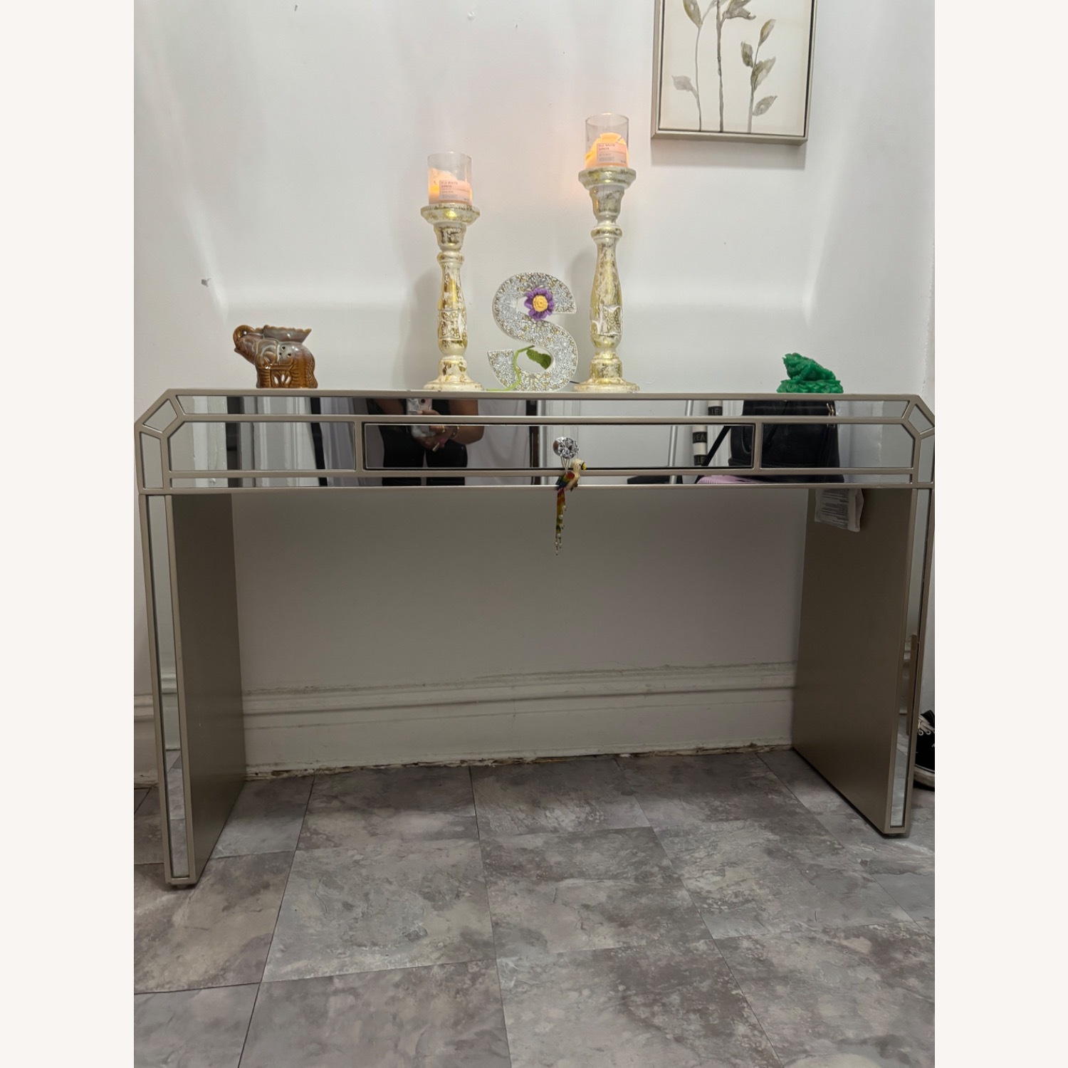 Silver Mirror Entryway/Console Table - image-1
