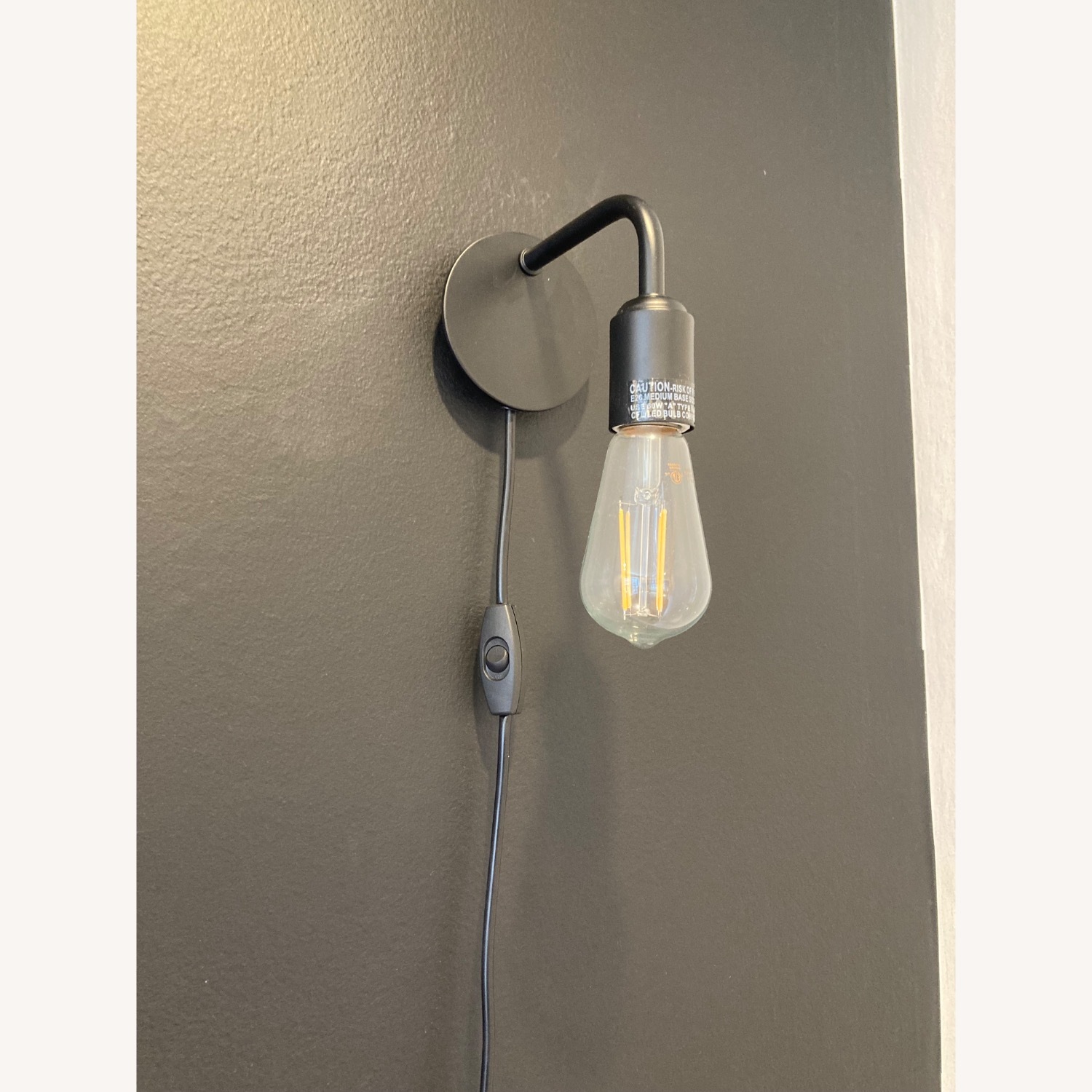 2 Small Black Hanging Wall Sconces - image-3