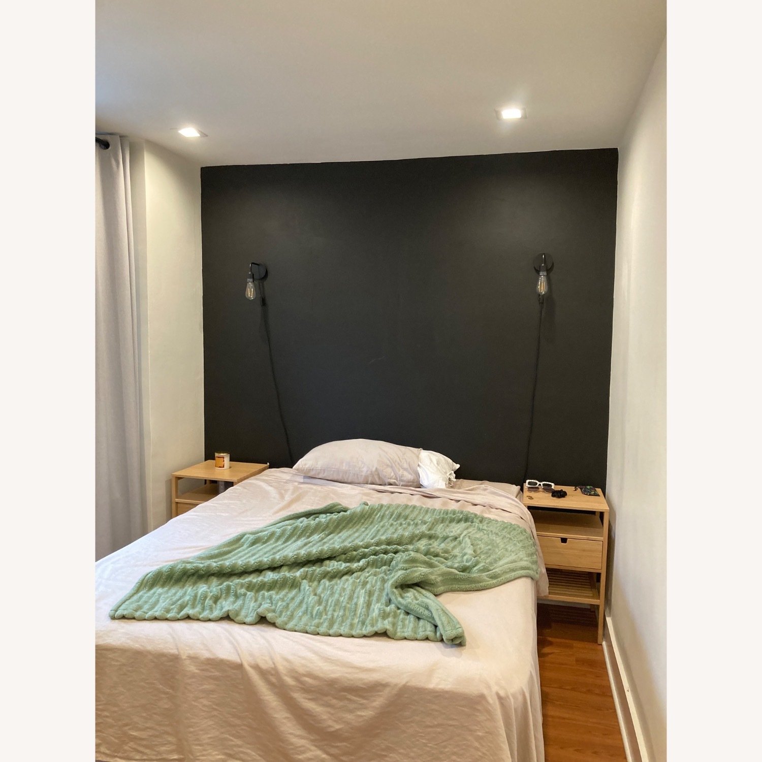 2 Small Black Hanging Wall Sconces - image-2