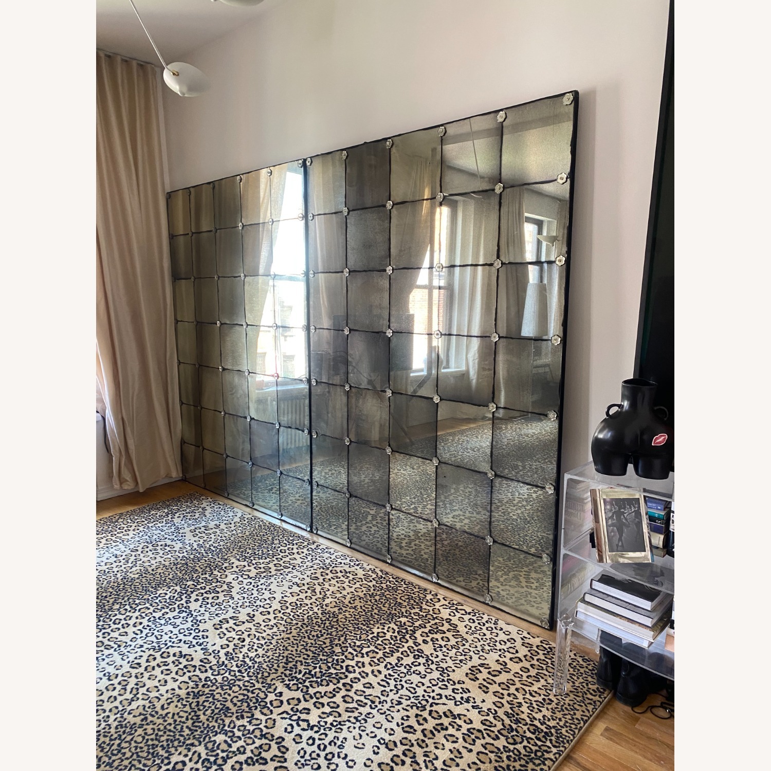 Restoration Hardware Belle Epoque Antiqued Panel Mirror - image-5