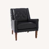 West Elm Black Leather Armchair