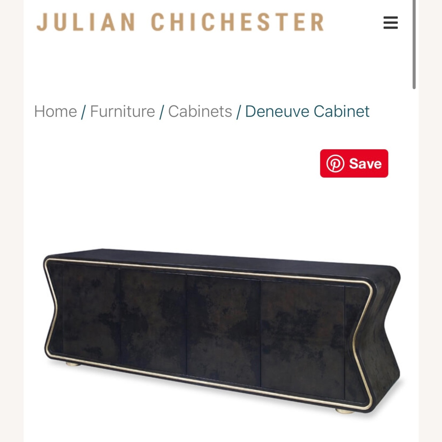 Julian Chichester Deneuve Credenza - Black Velum - image-1