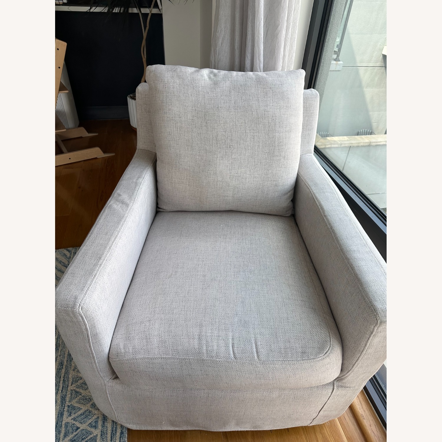 Pottery Barn Swivel Glider w/Ottoman - image-3