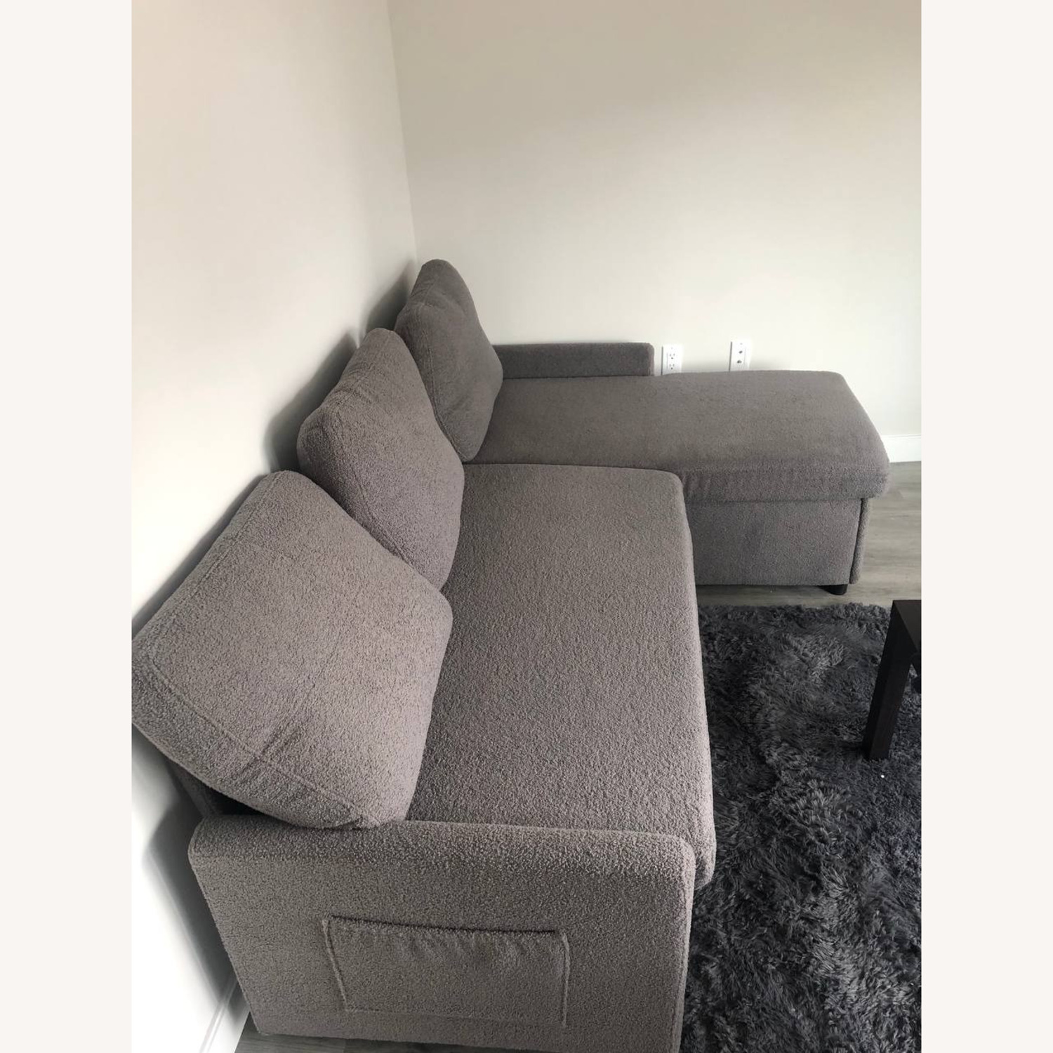  Modern Grey Sectional Sofa with Pull-Out Bed - image-4