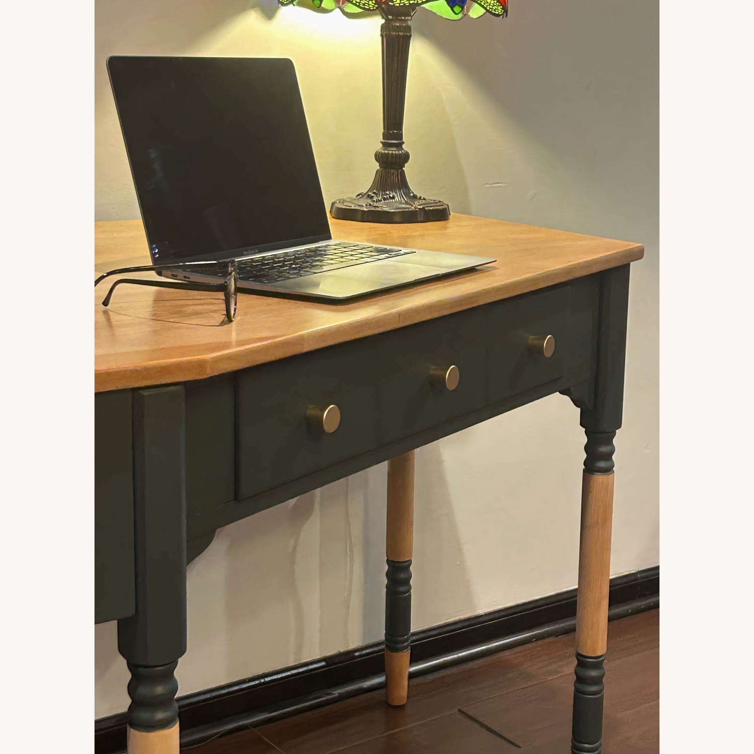 Ethan Allen Refinished Corner Desk - image-1
