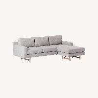 West Elm Eddy Flip Sectional Twill Platinum