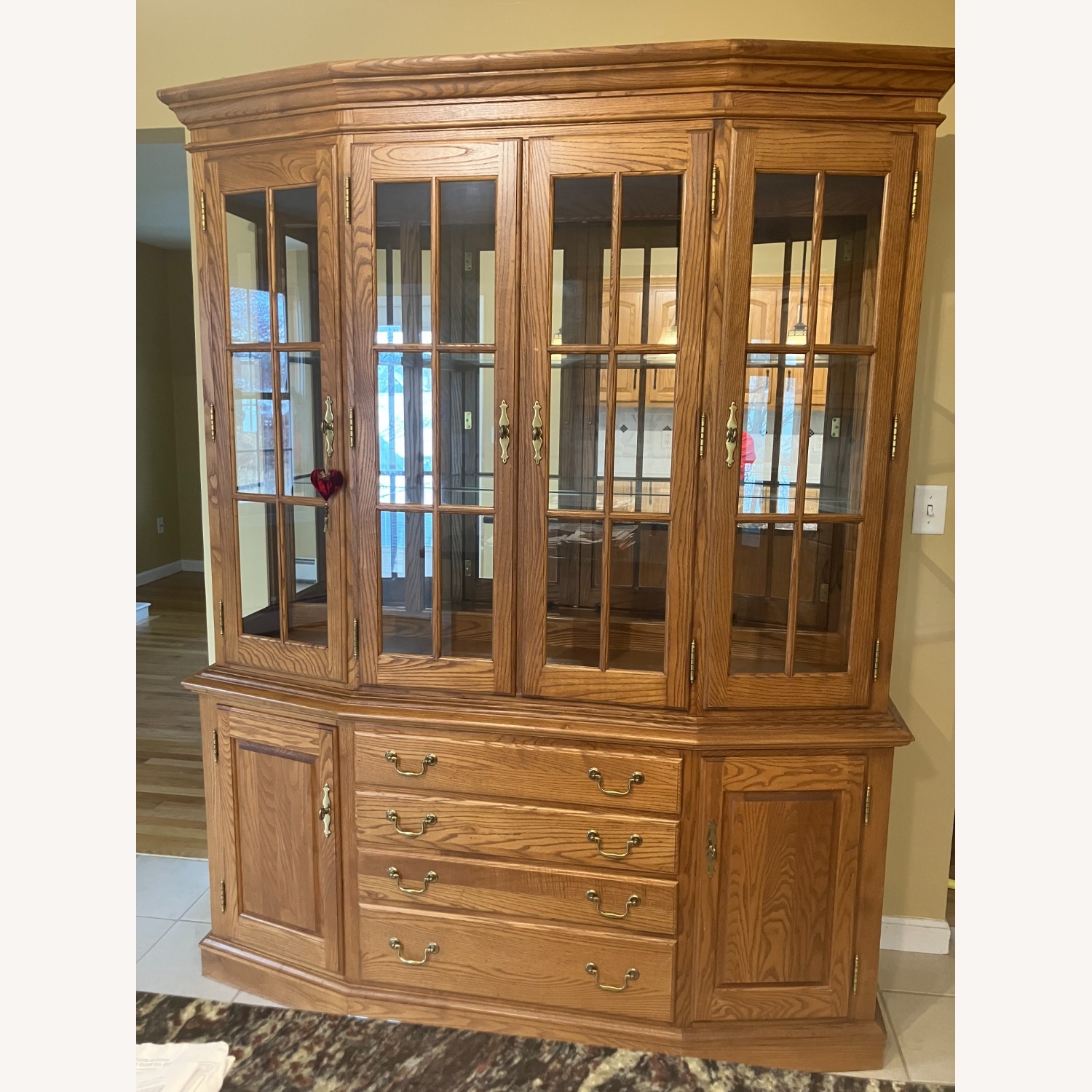 Hardwood Lighted China Cabinet - image-1