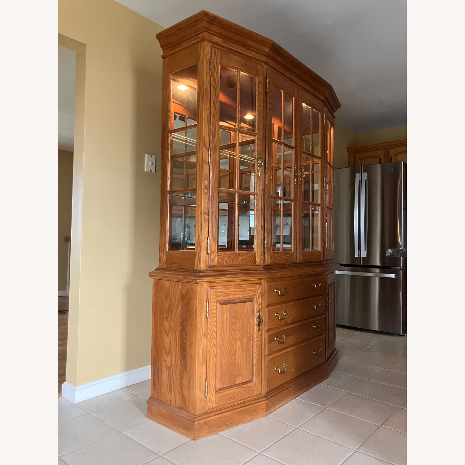 Hardwood Lighted China Cabinet - image-2