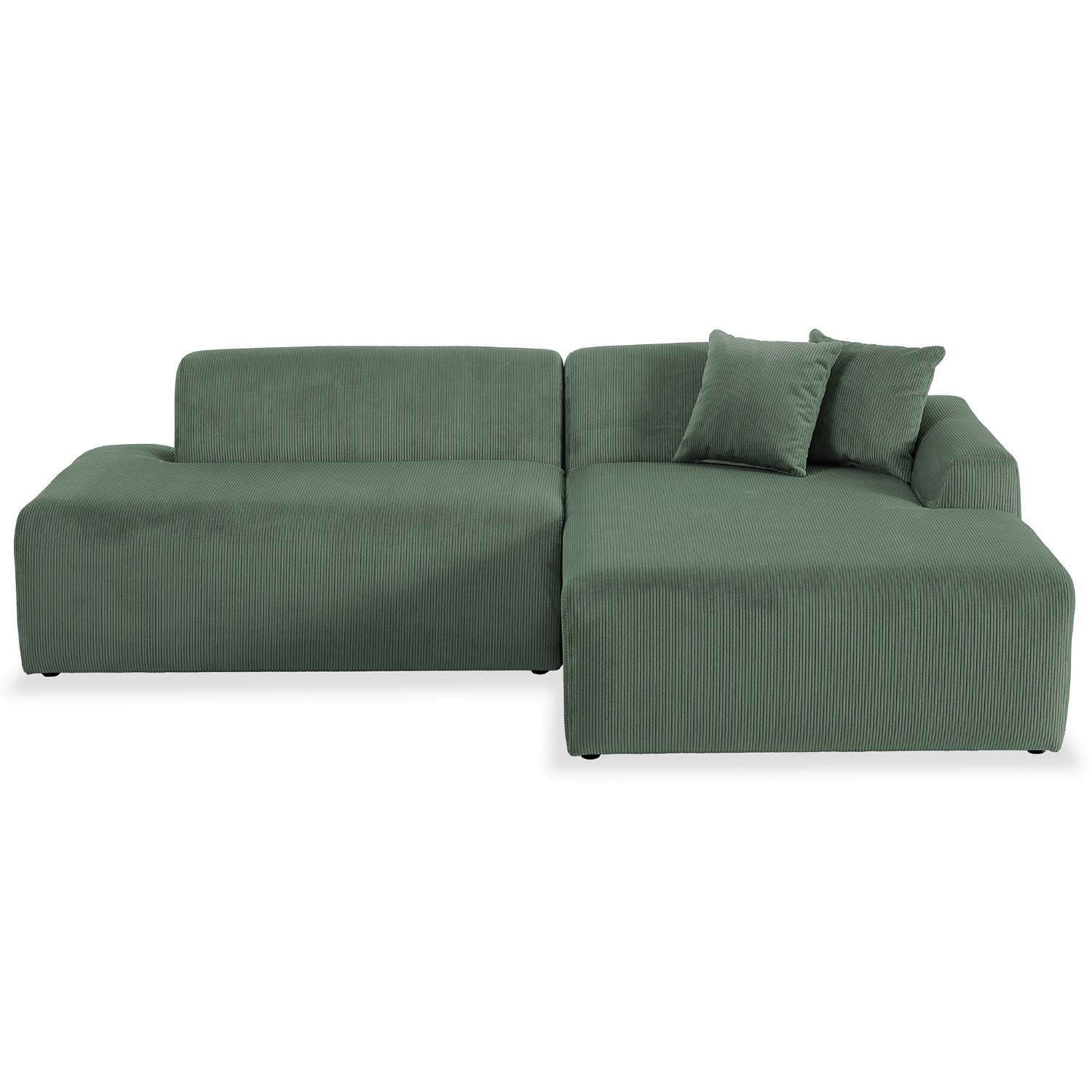 Dexter Green Corduroy Sectional Right Facing - image-8