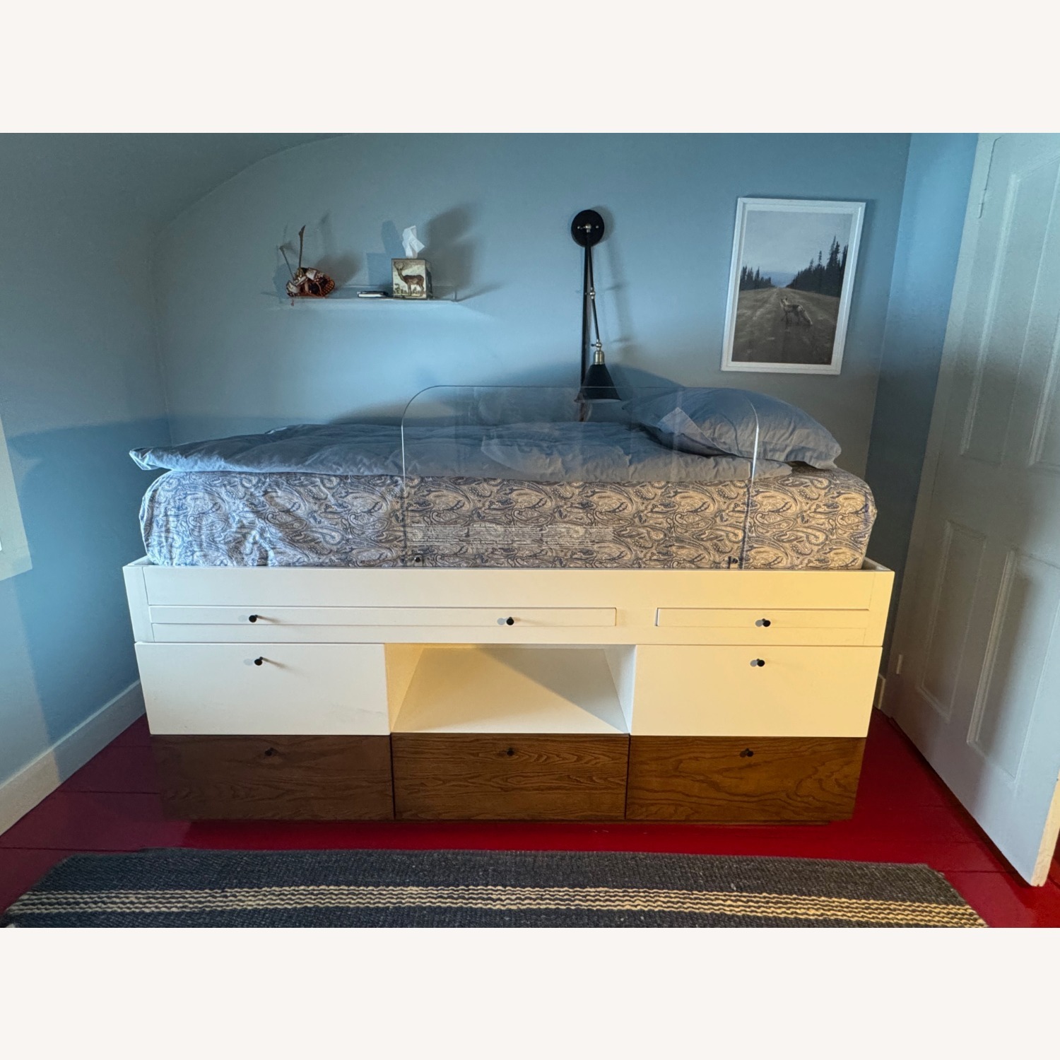 West Elm Wexpbt Captain's Bed w Pull out Desk - image-1