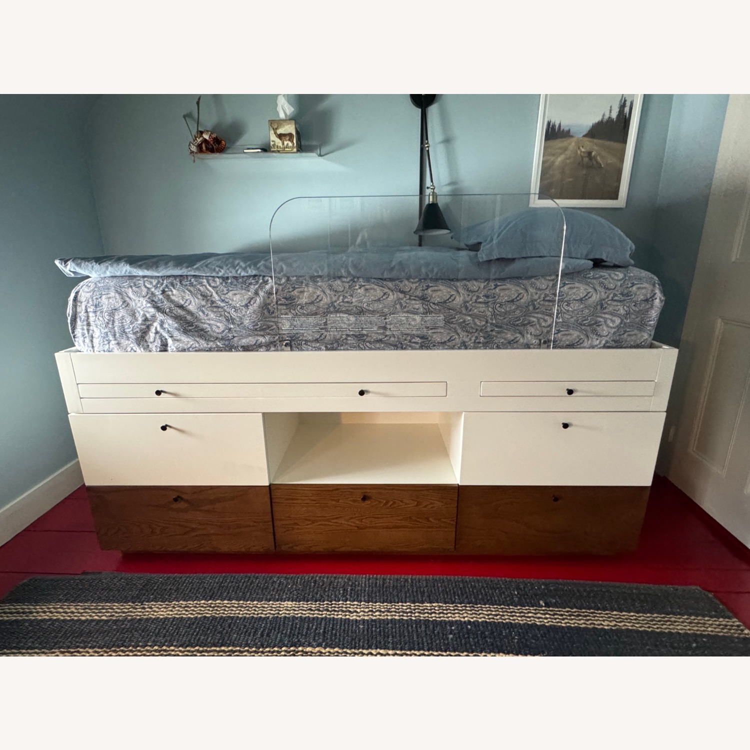 West Elm Wexpbt Captain's Bed w Pull out Desk - image-4