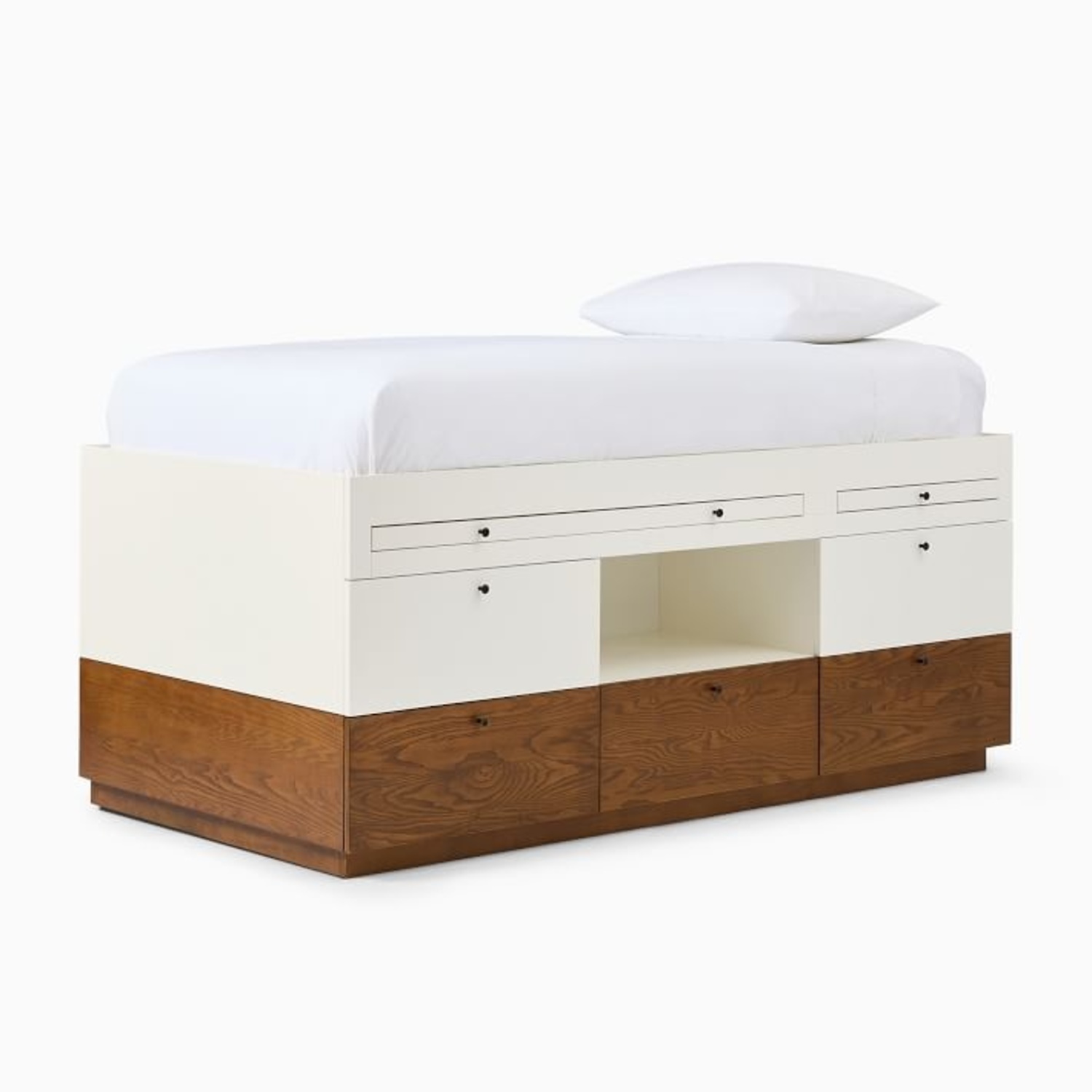 West Elm Wexpbt Captain's Bed w Pull out Desk - image-7