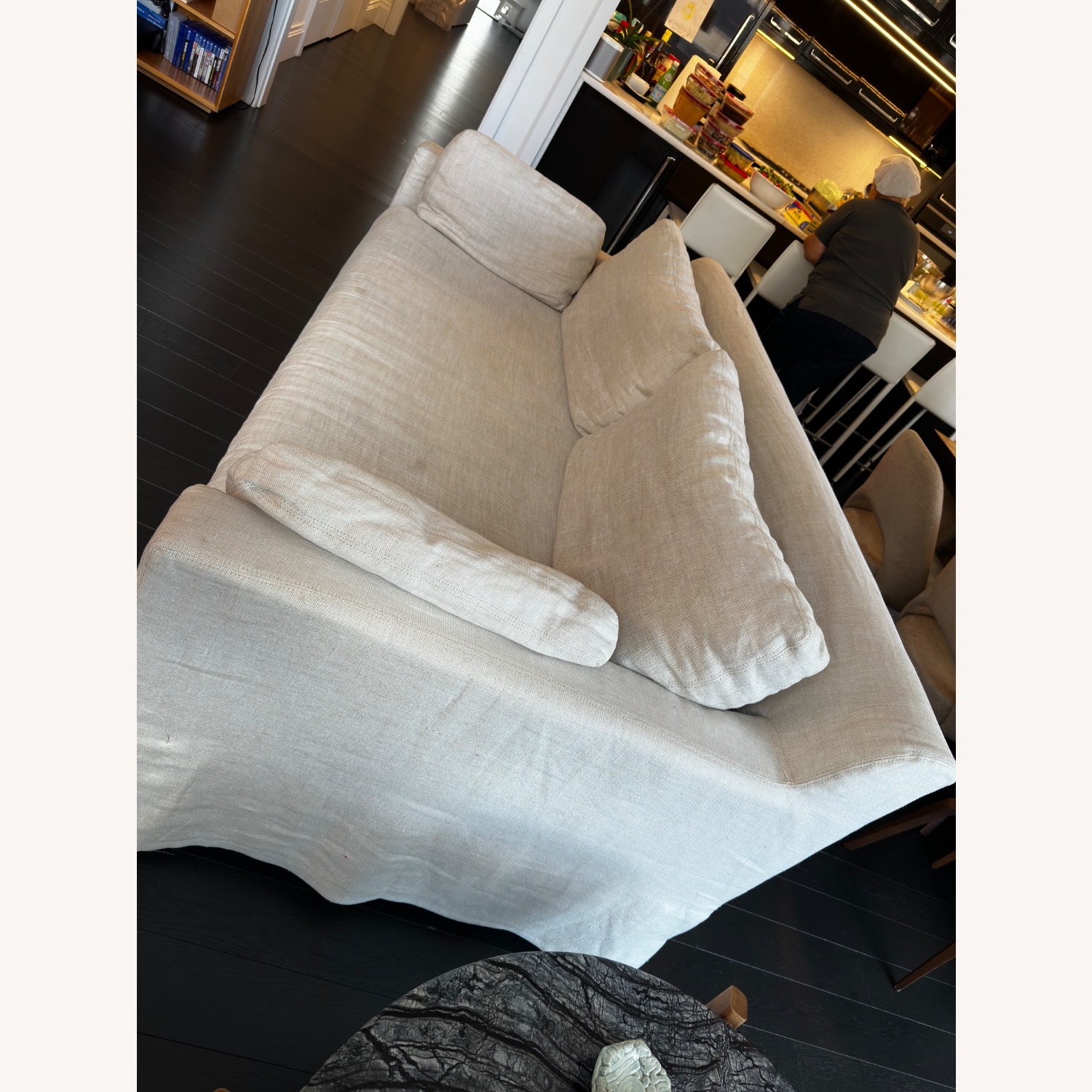 Restoratio Hardware 7’ Belgian Track Arm Slipcovored Sofa - image-5