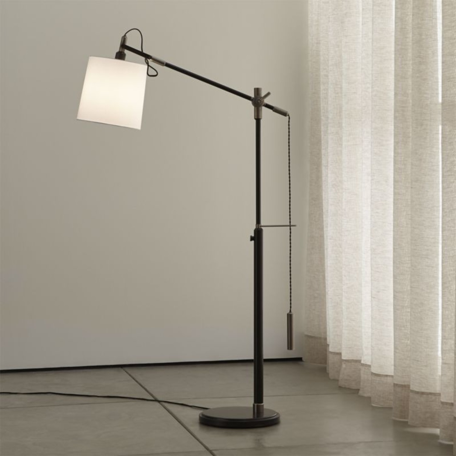 Crate & Barrel Sylvester Adjustable Floor Lamp - image-7