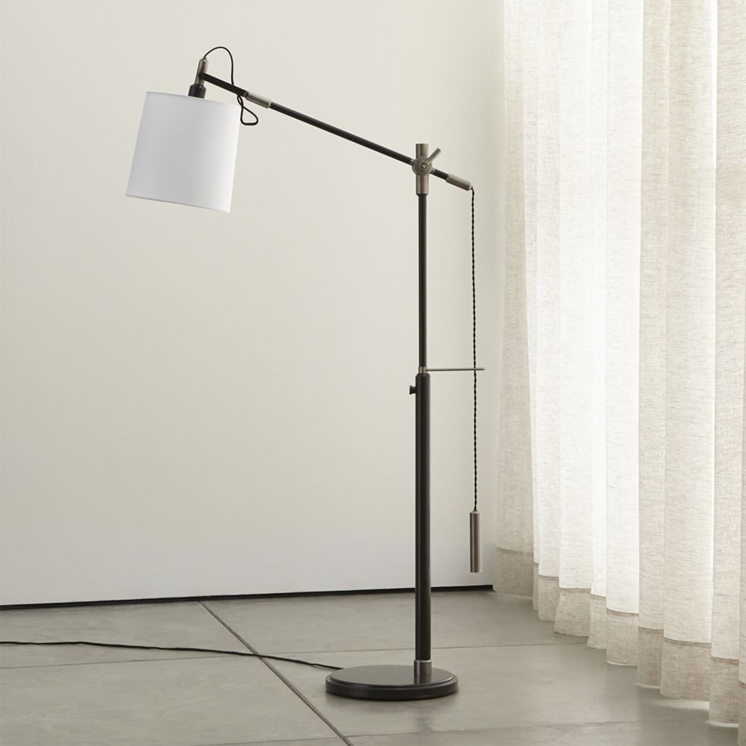 Crate & Barrel Sylvester Adjustable Floor Lamp - image-6