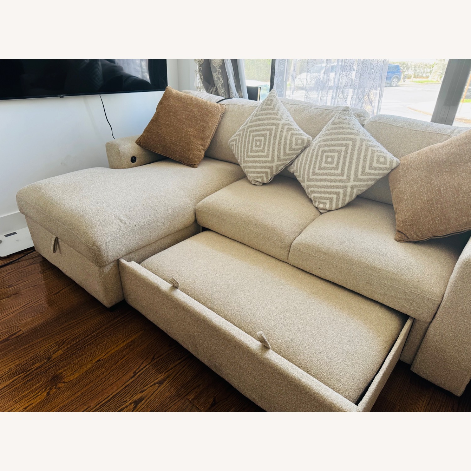 Sleeper Chaise Sectional with USB & USB-C Ports - image-2