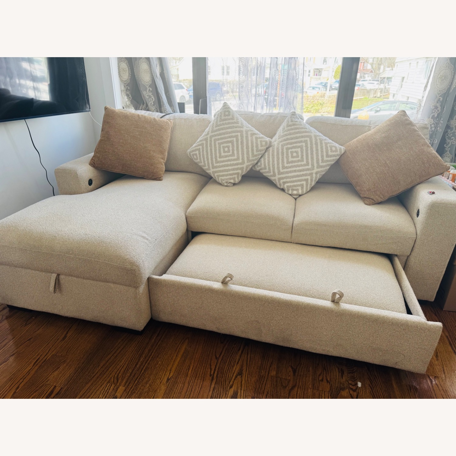 Sleeper Chaise Sectional with USB & USB-C Ports - image-1