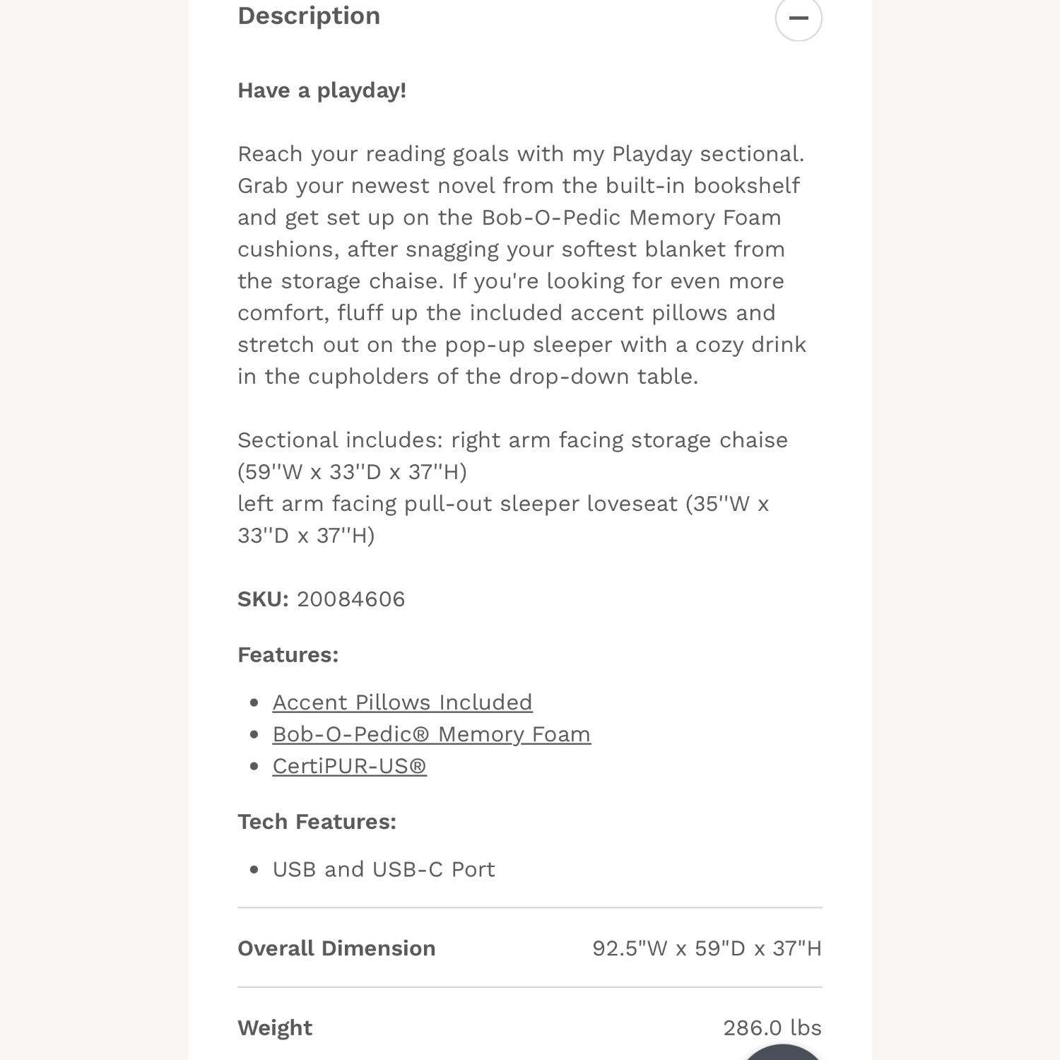 Sleeper Chaise Sectional with USB & USB-C Ports - image-7