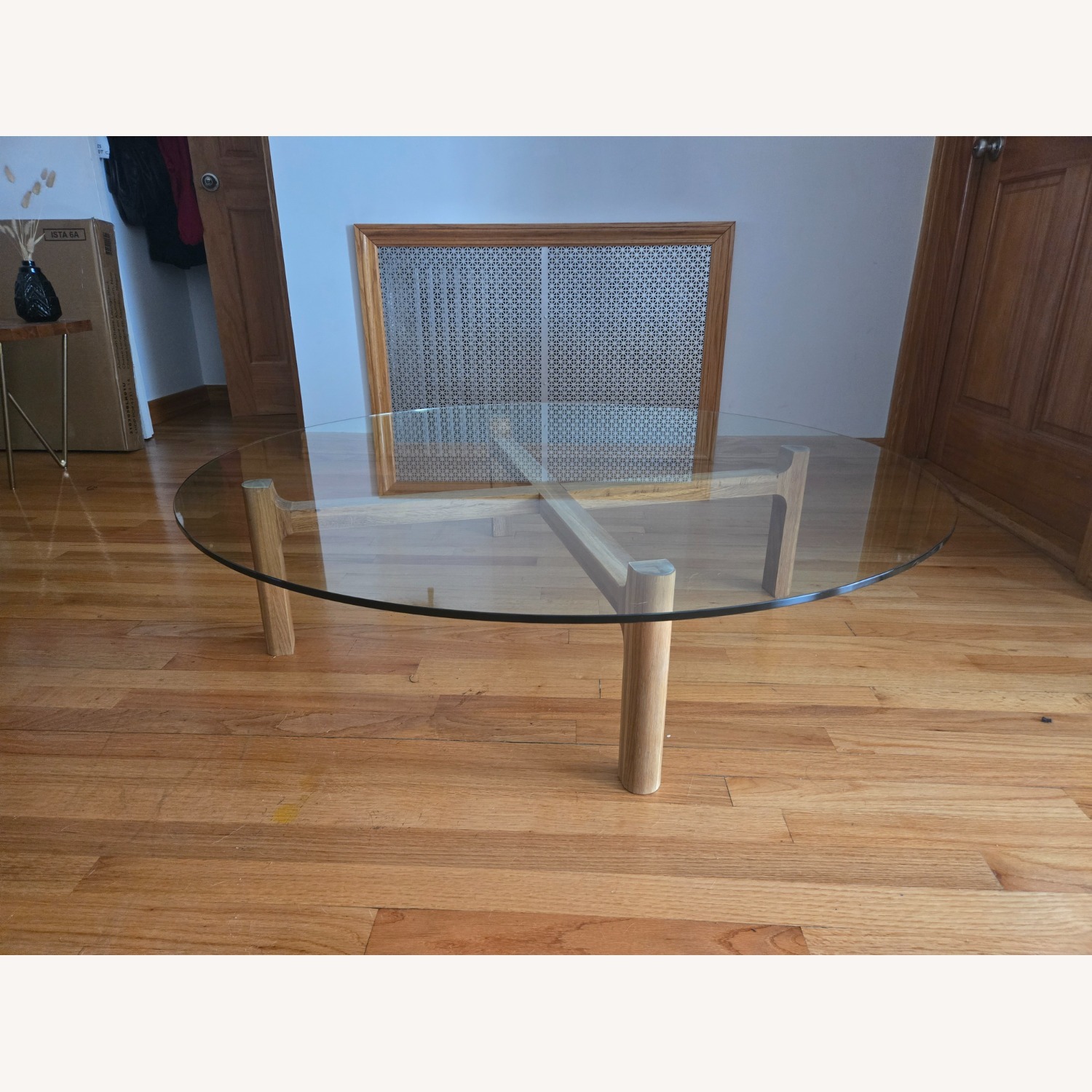 Blue Dot Round Glass Coffee Table  - image-1