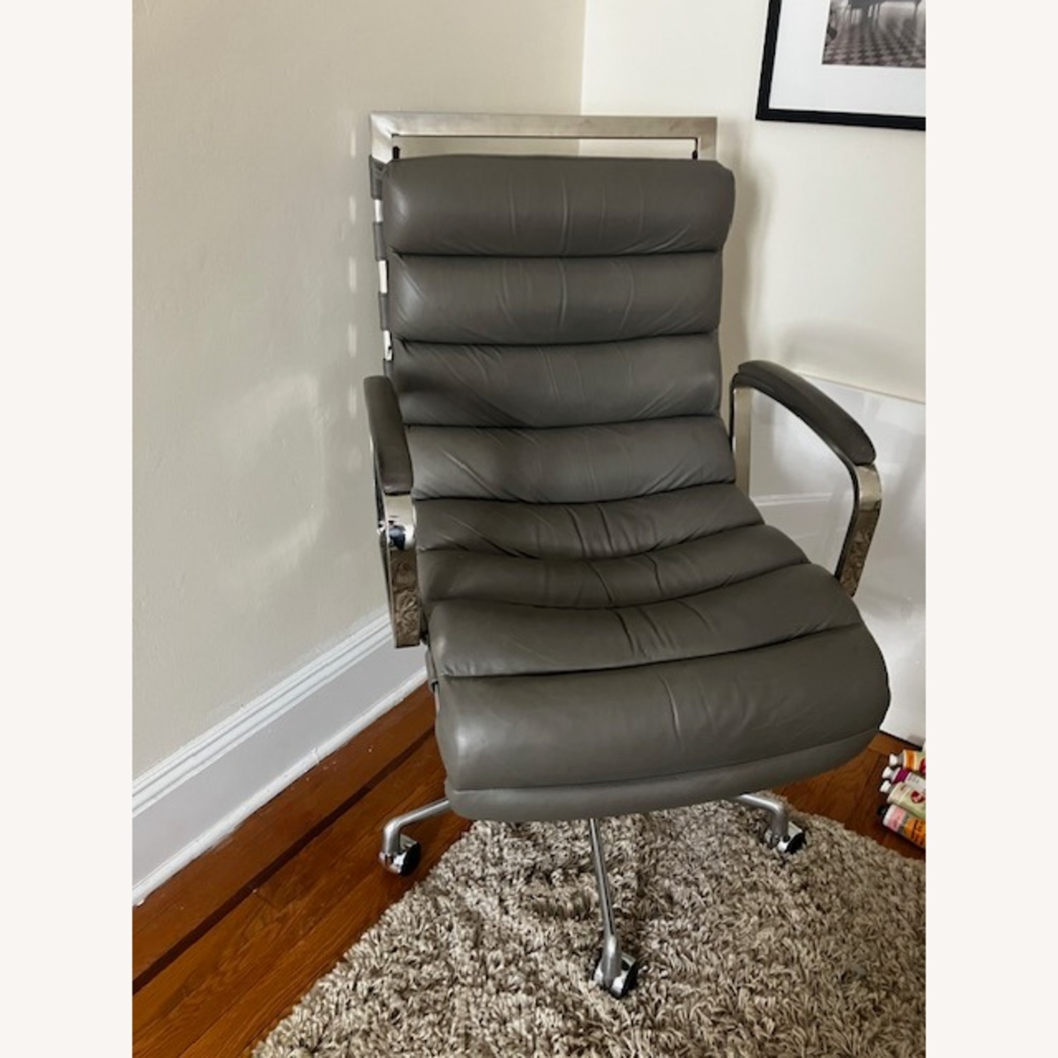 Restoration Hardware Oviedo Adjustable Leather Desk Chair - image-1