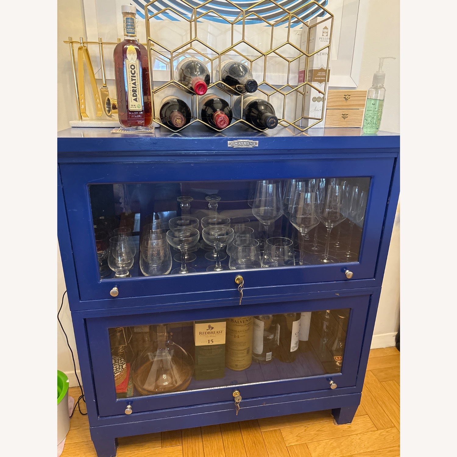 Vintage Metal and Glass Cabinet - image-1