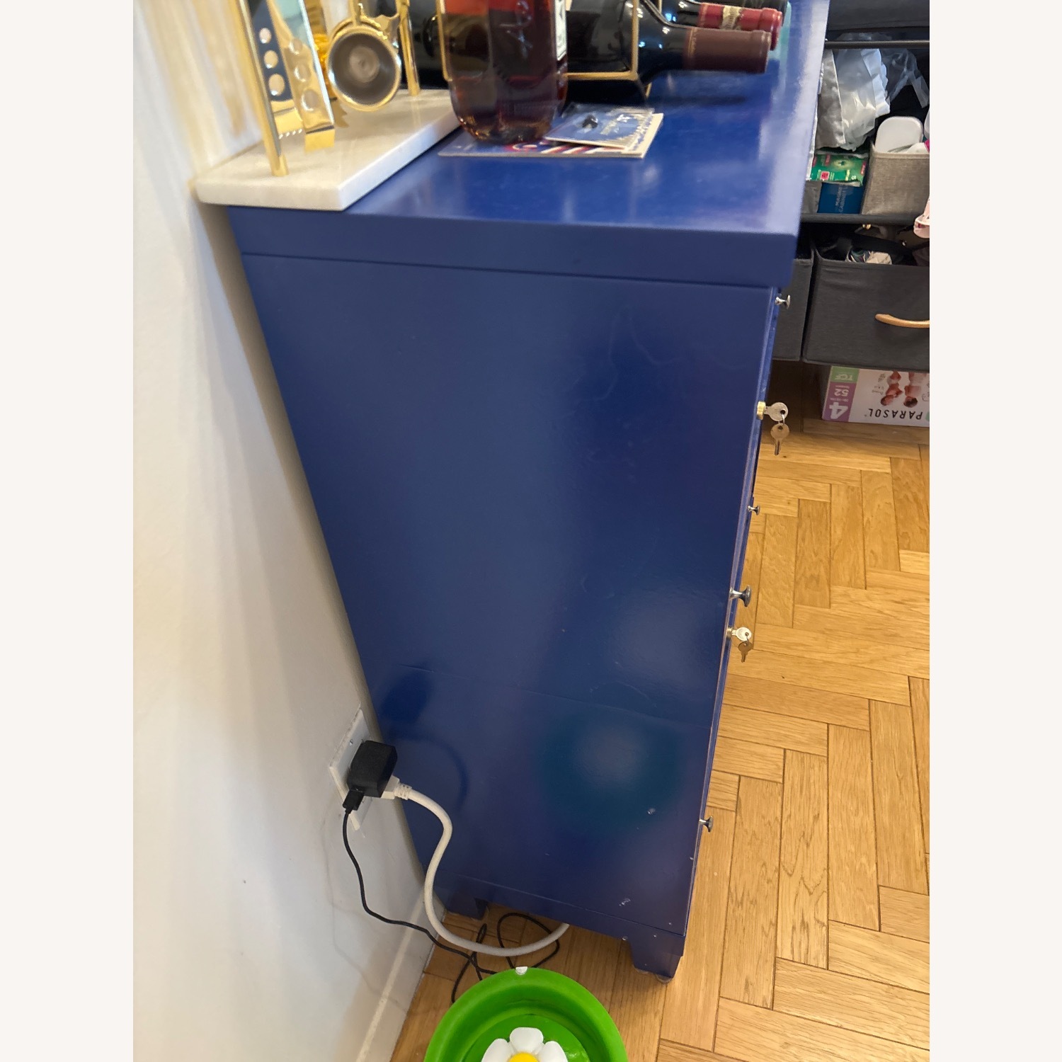 Vintage Metal and Glass Cabinet - image-4