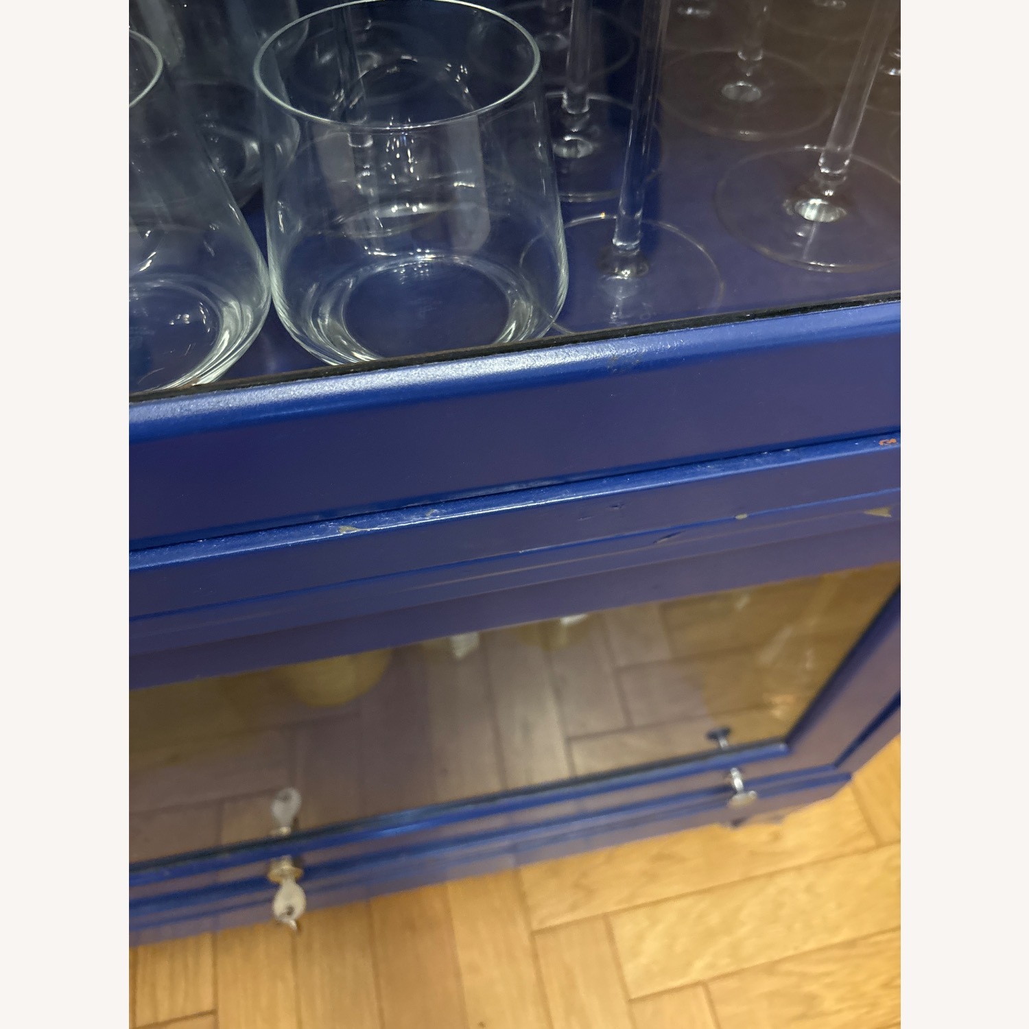 Vintage Metal and Glass Cabinet - image-5