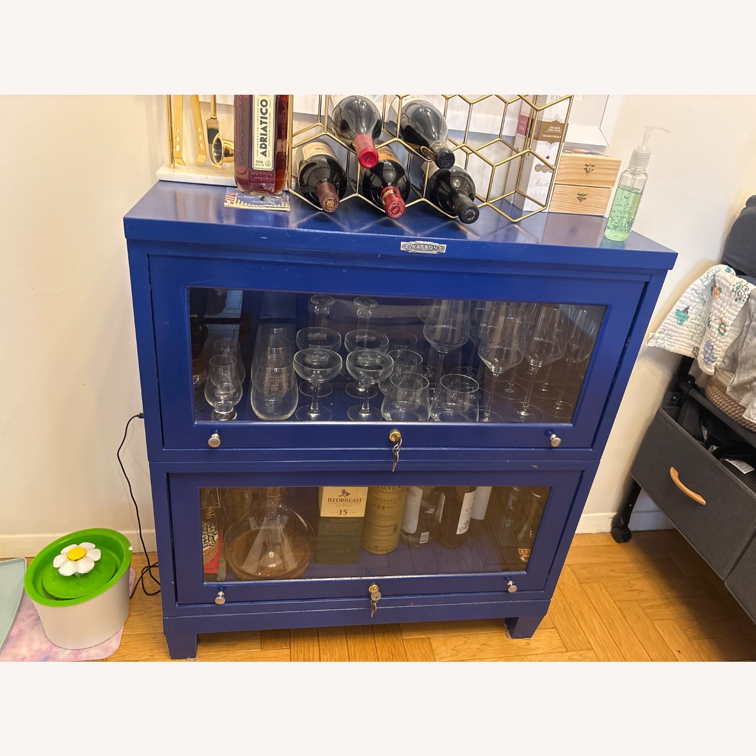 Vintage Metal and Glass Cabinet - image-2