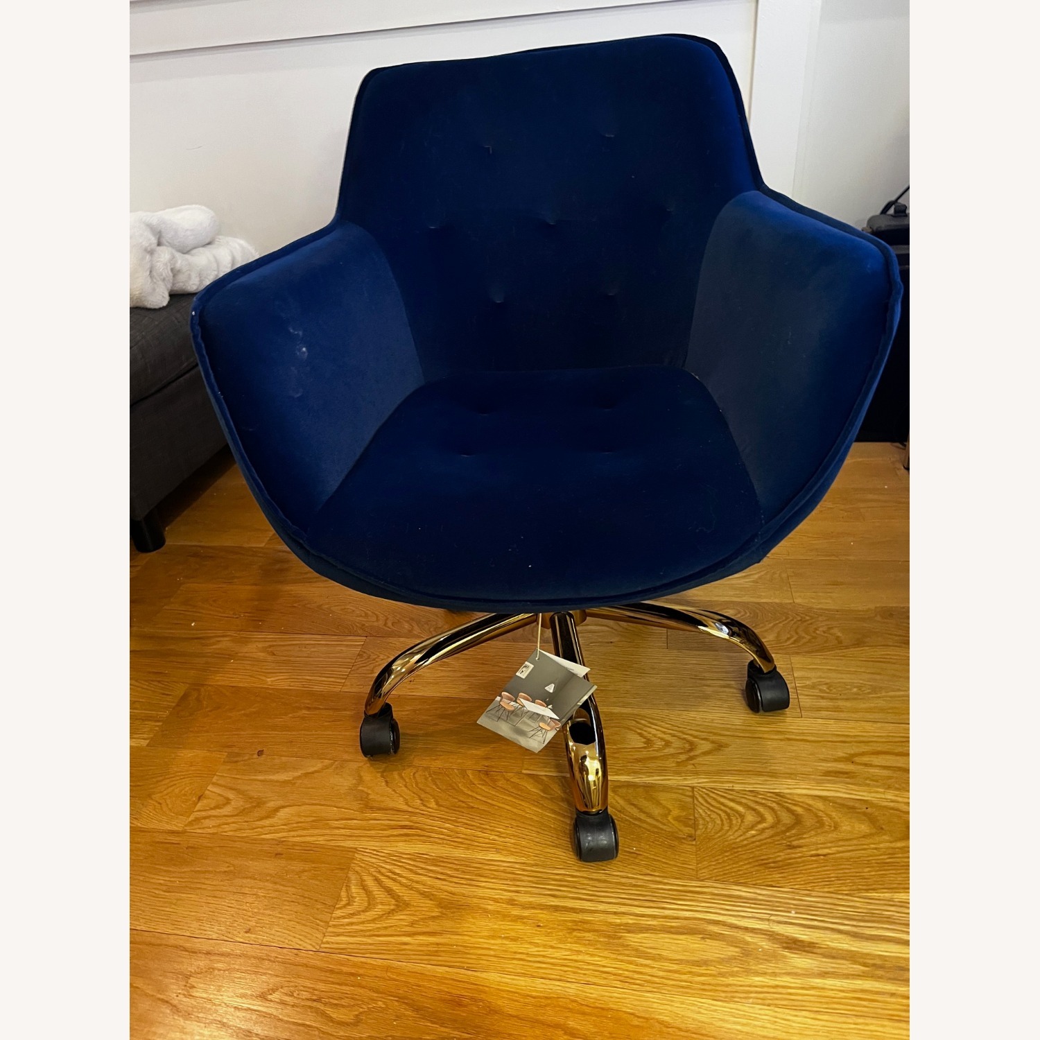 Wayfair Navy Blue Velvet Office Chair - image-2