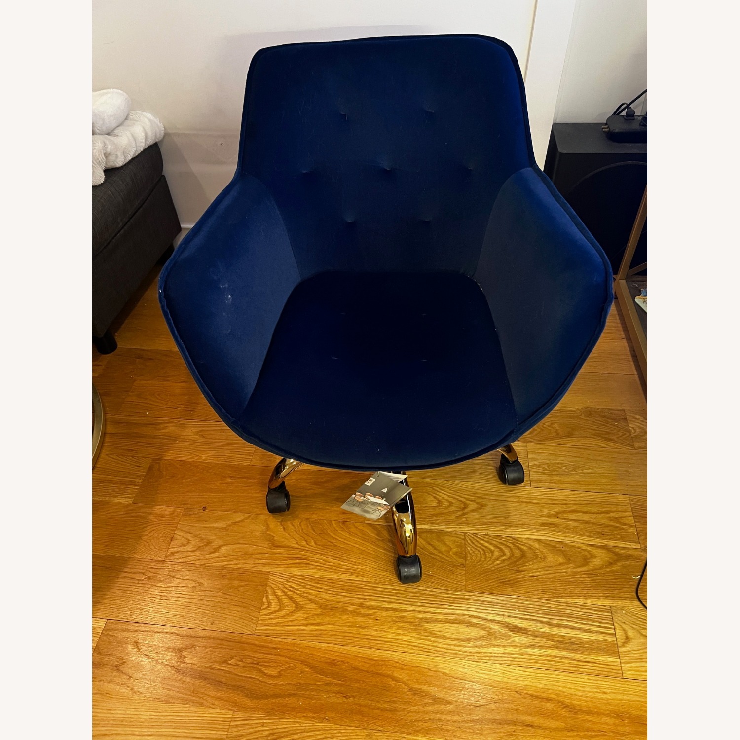 Wayfair Navy Blue Velvet Office Chair - image-1