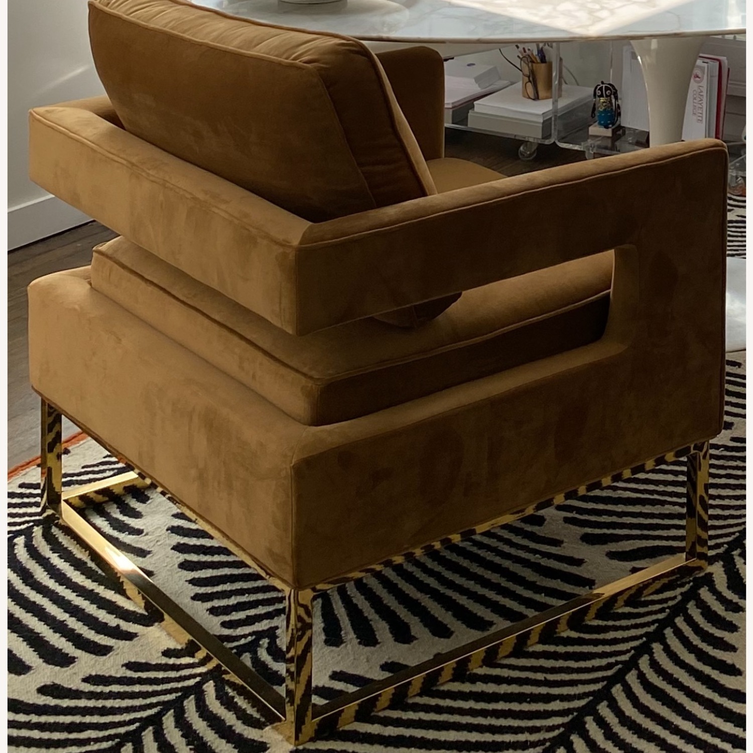 Comfy Bronze Velvet Arm Chair - image-3
